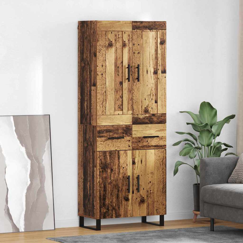 Highboard Sonoma-Eiche 69,5X34X180 Cm Holzwerkstoff