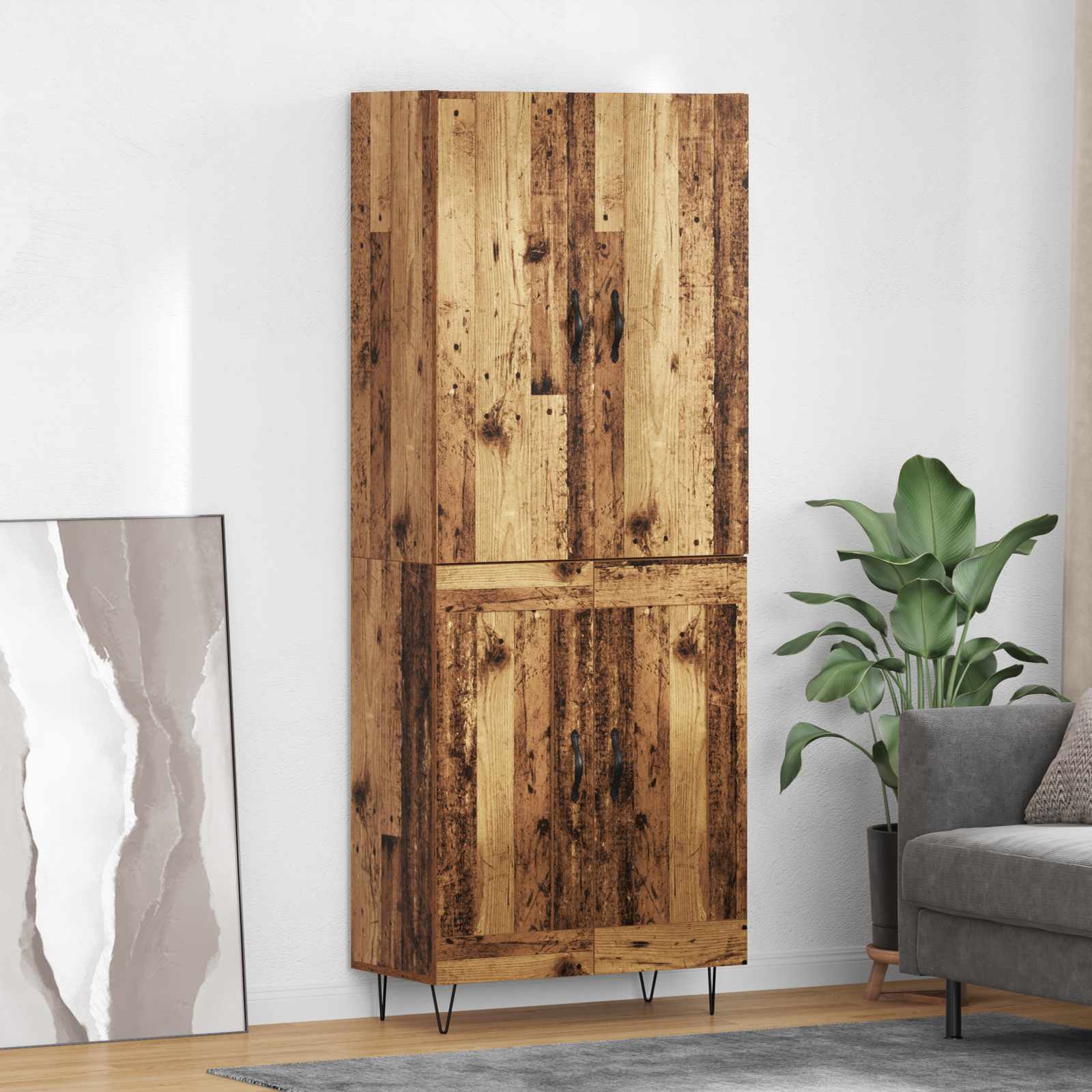 Highboard 69,5X34X180 Cm Holzwerkstoff