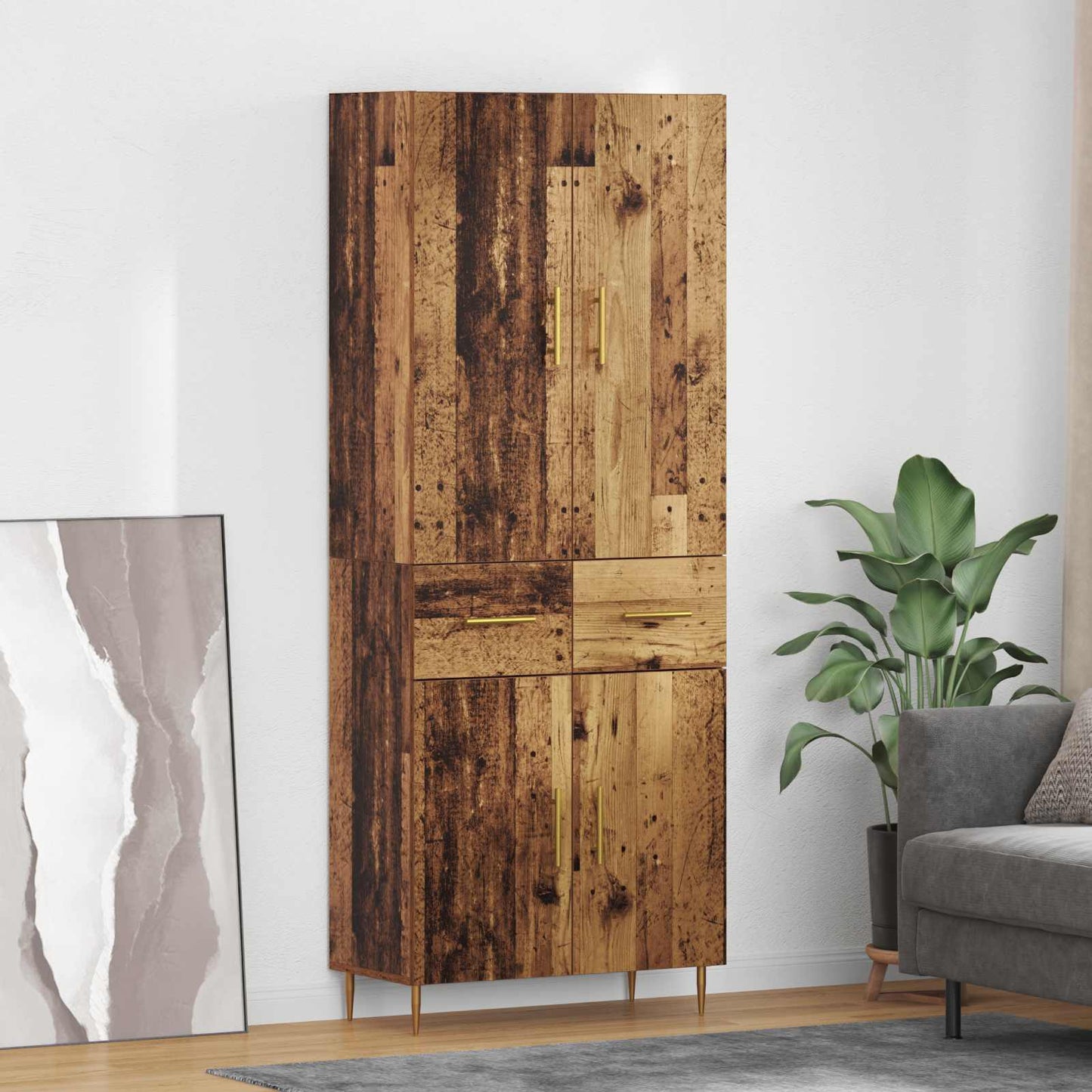Highboard 69,5X34X180 Cm Holzwerkstoff