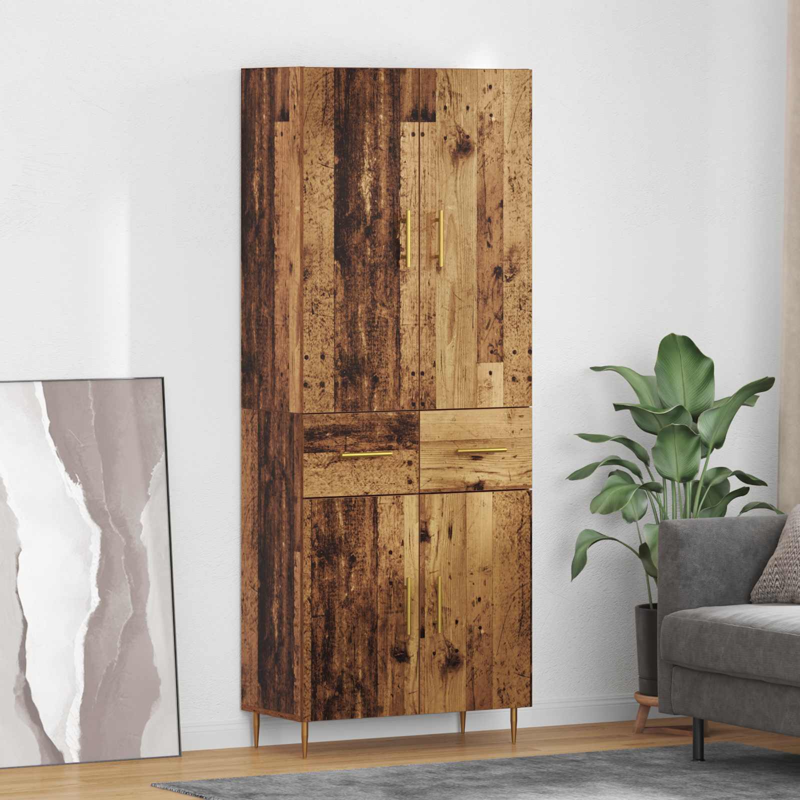 Highboard 69,5X34X180 Cm Holzwerkstoff