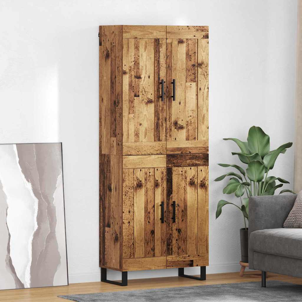 Highboard Sonoma-Eiche 69,5X34X180 Cm Holzwerkstoff
