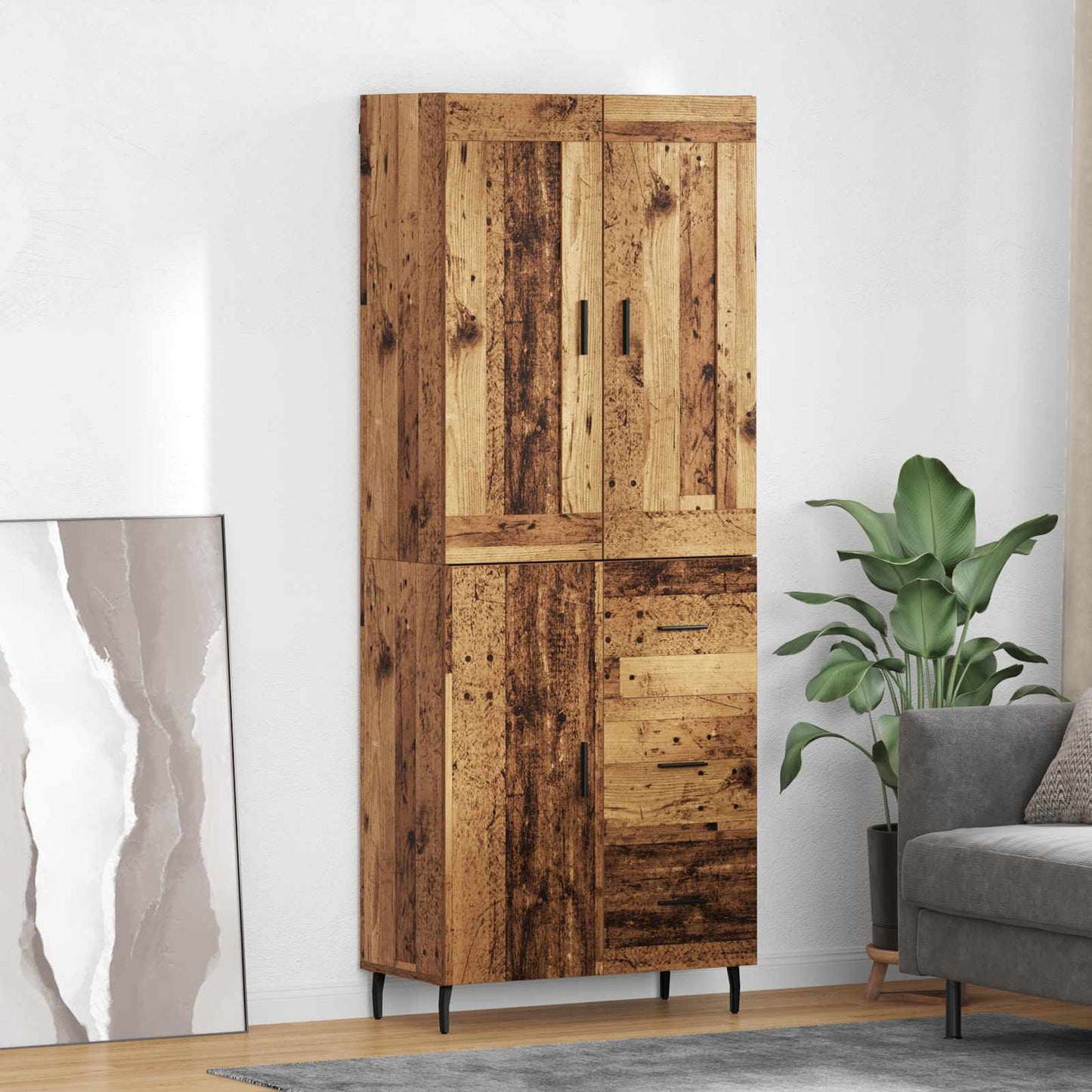 Highboard 2 Pcs 69,5 X 34 X 180 Cm Holzwerkstoff