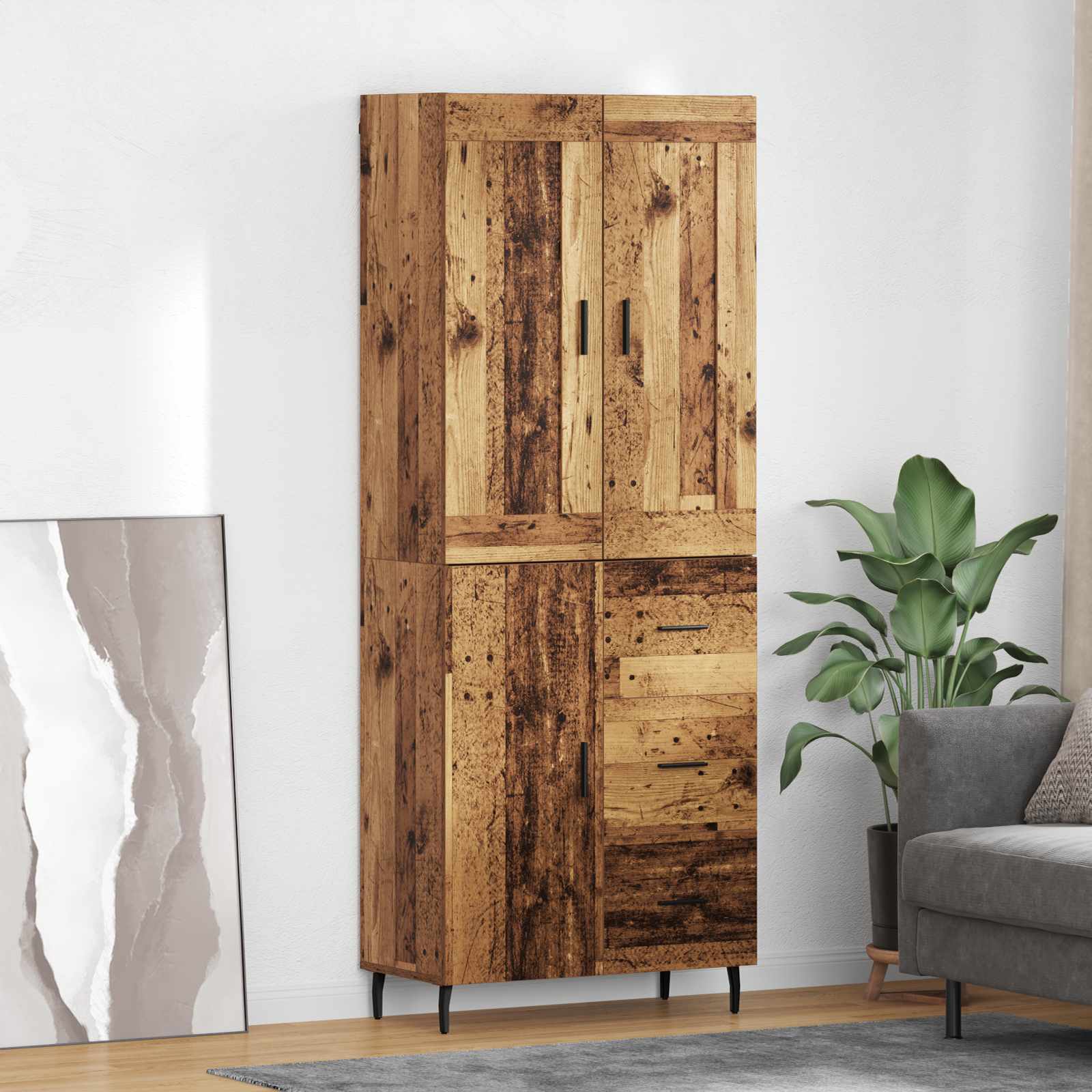 Highboard 2 Pcs 69,5 X 34 X 180 Cm Holzwerkstoff