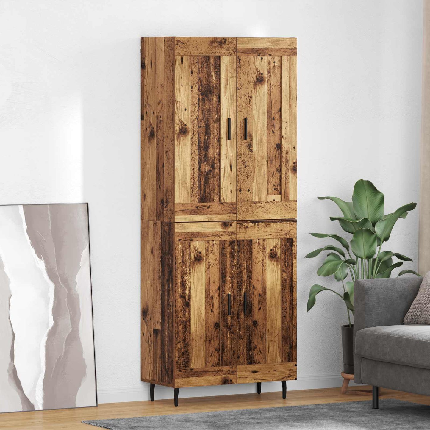 Highboard 2 Pcs 69,5 X 34 X 180 Cm Holzwerkstoff