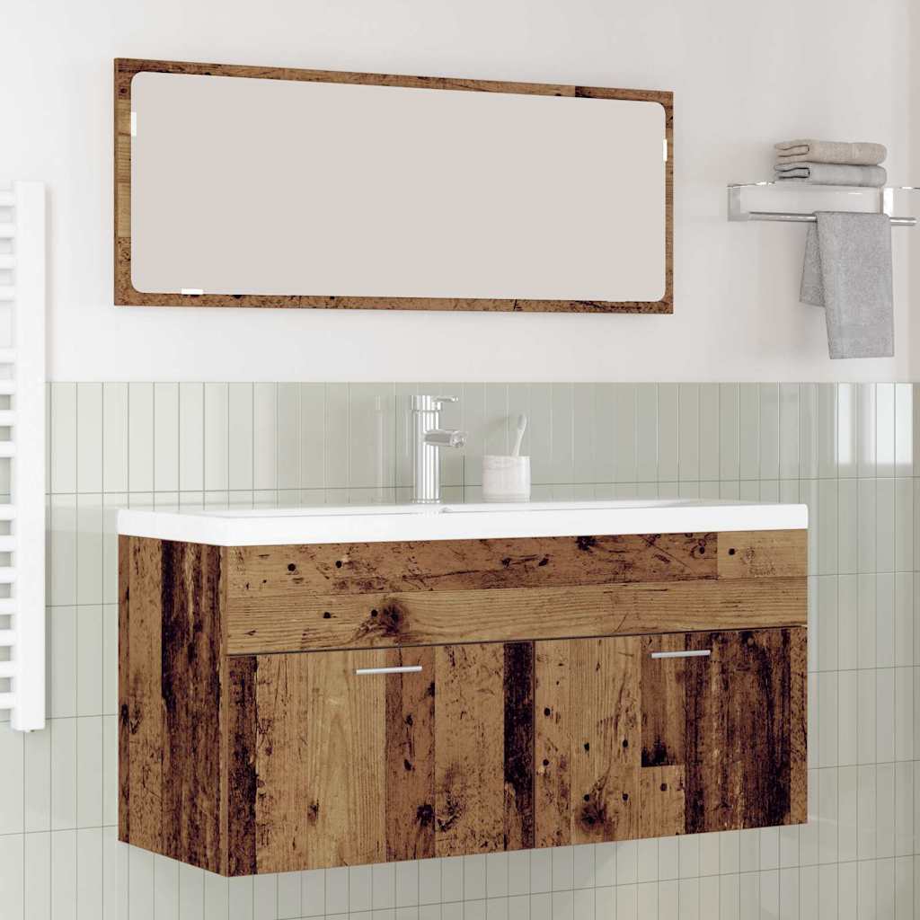 Waschbeckenunterschrank Mit Einbaubecken Und Wasserhahn