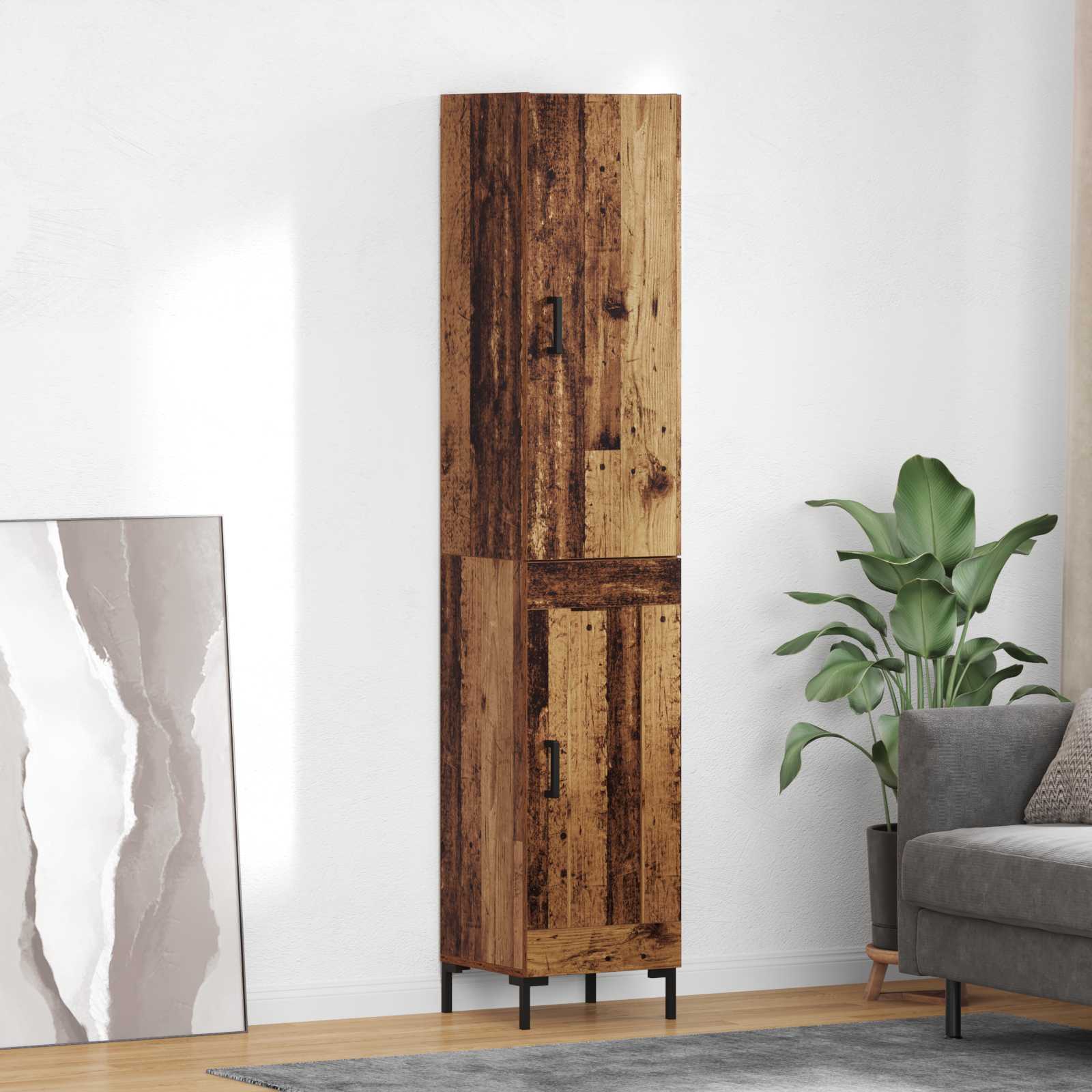 Highboard 34,5X34X180 Cm Holzwerkstoff