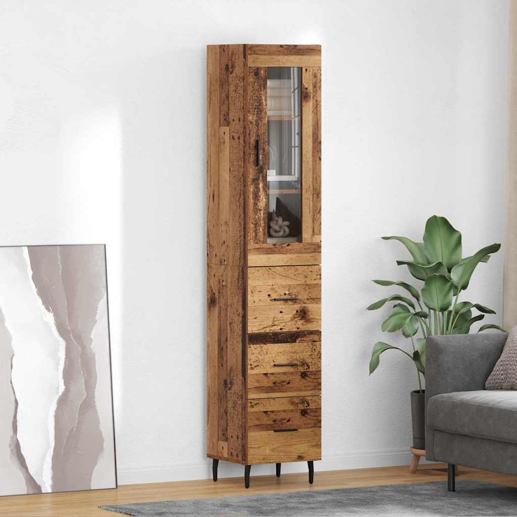 Highboard 34,5X34X180 Cm Holzwerkstoff