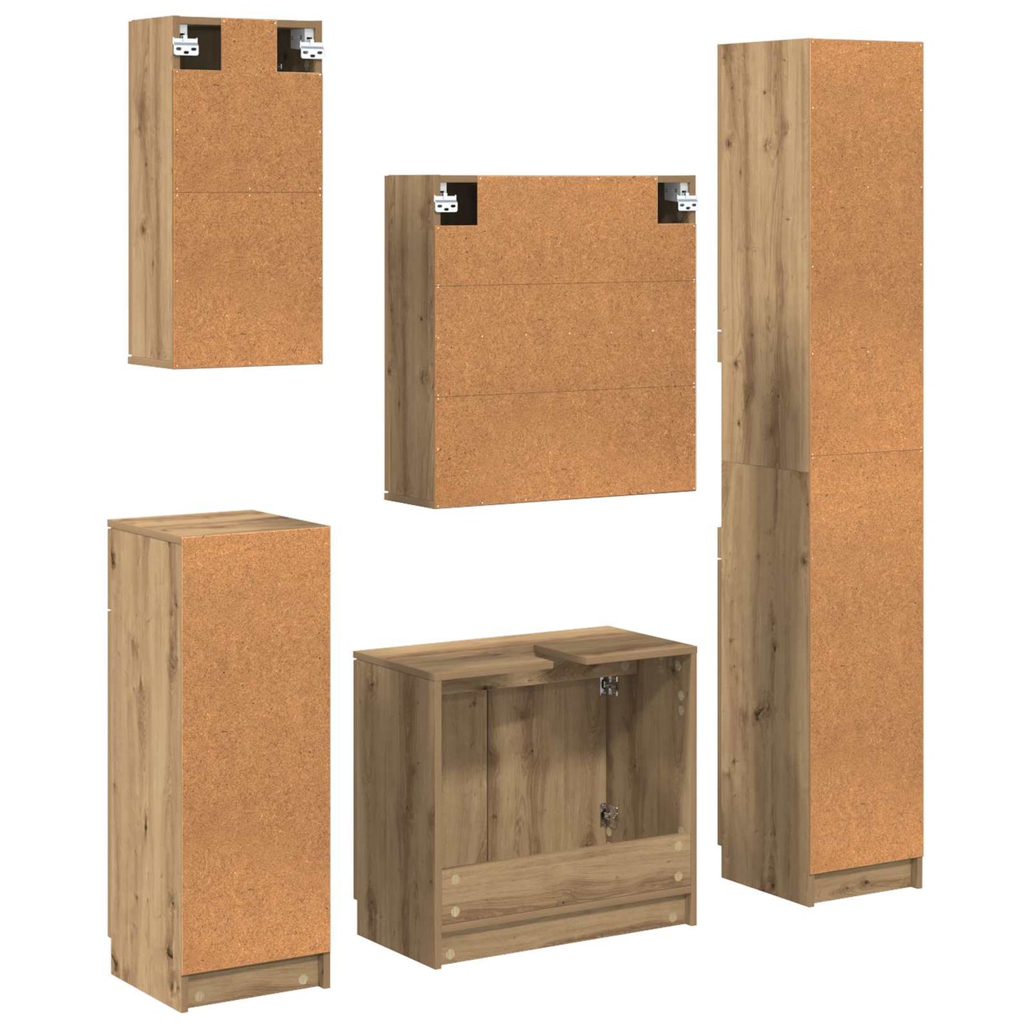 Badezimmermöbel-Set Mit Regal 5 Pcs Holzwerkstoff
