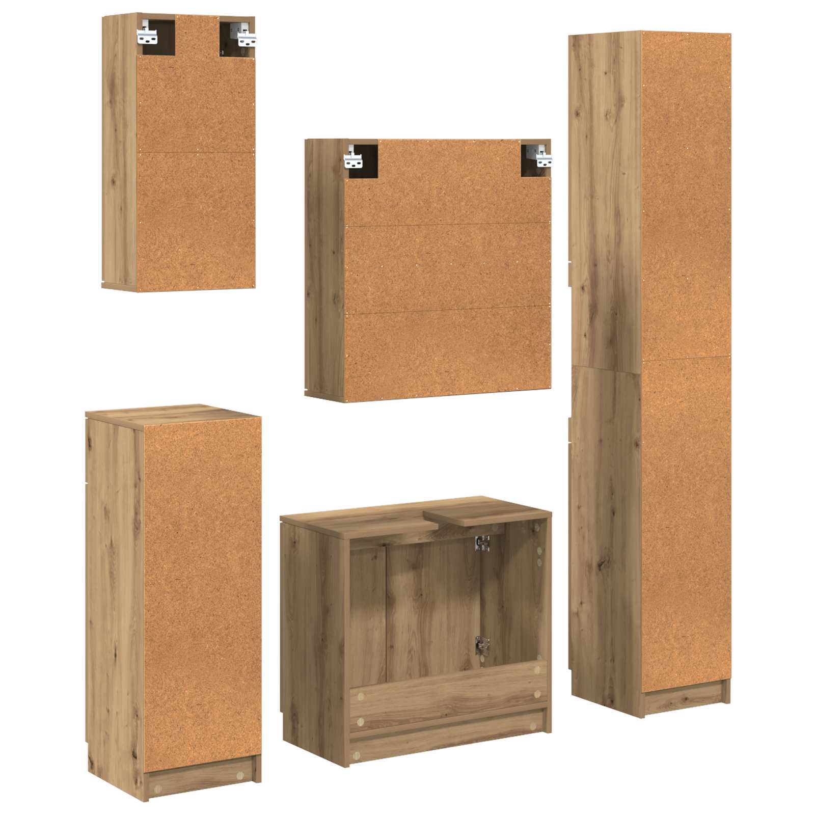 Badezimmermöbel-Set Mit Regal 5 Pcs Holzwerkstoff