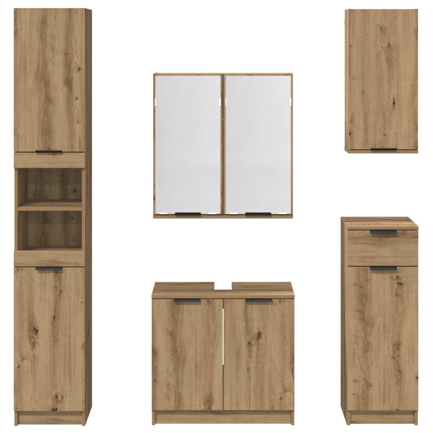 Badezimmermöbel-Set Mit Regal 5 Pcs Holzwerkstoff