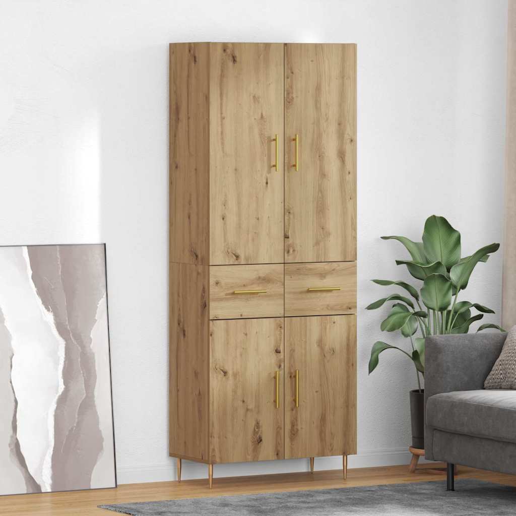 Highboard 69,5X34X180 Cm Holzwerkstoff