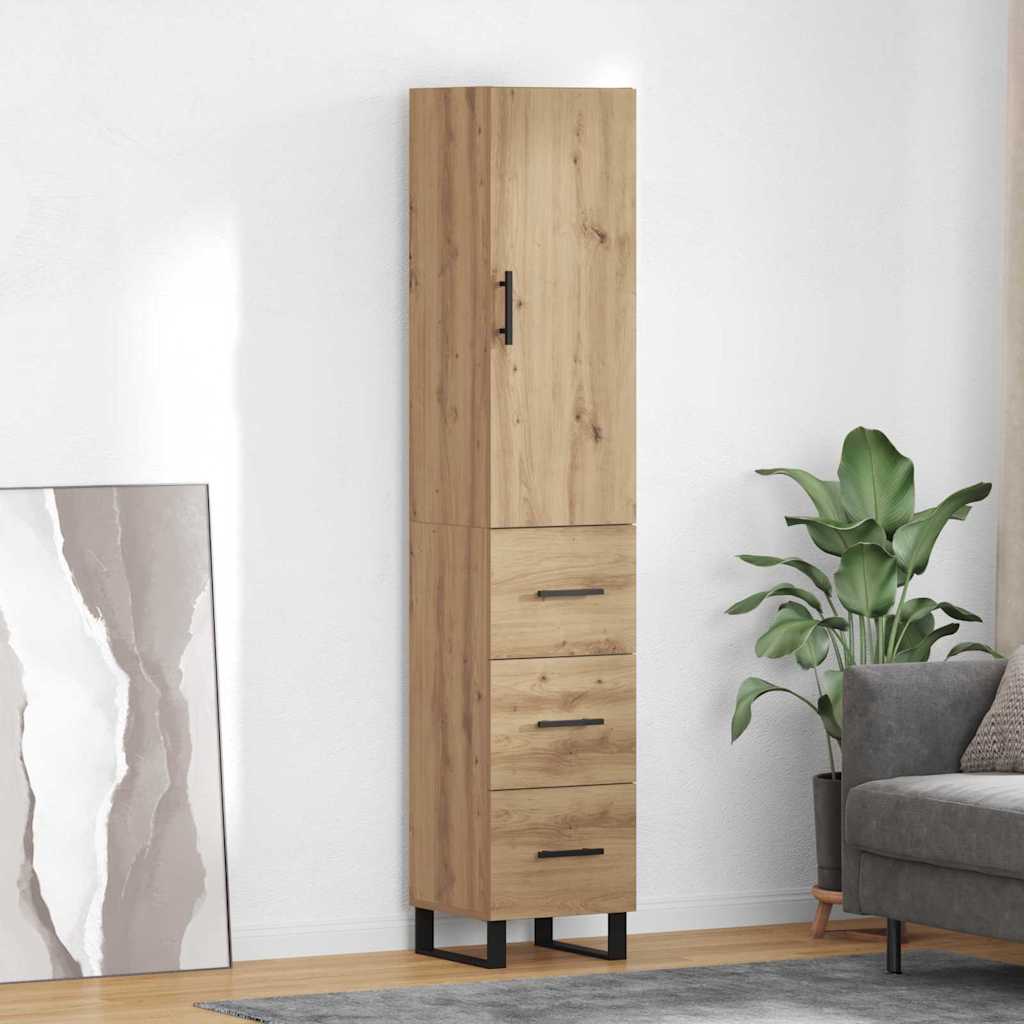 Highboard 34,5X34X180 Cm Holzwerkstoff