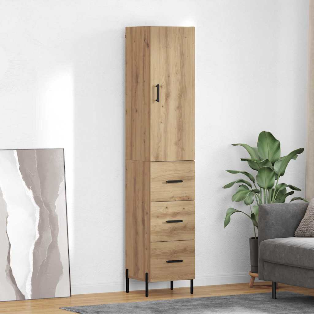 Highboard 34,5X34X180 Cm Holzwerkstoff