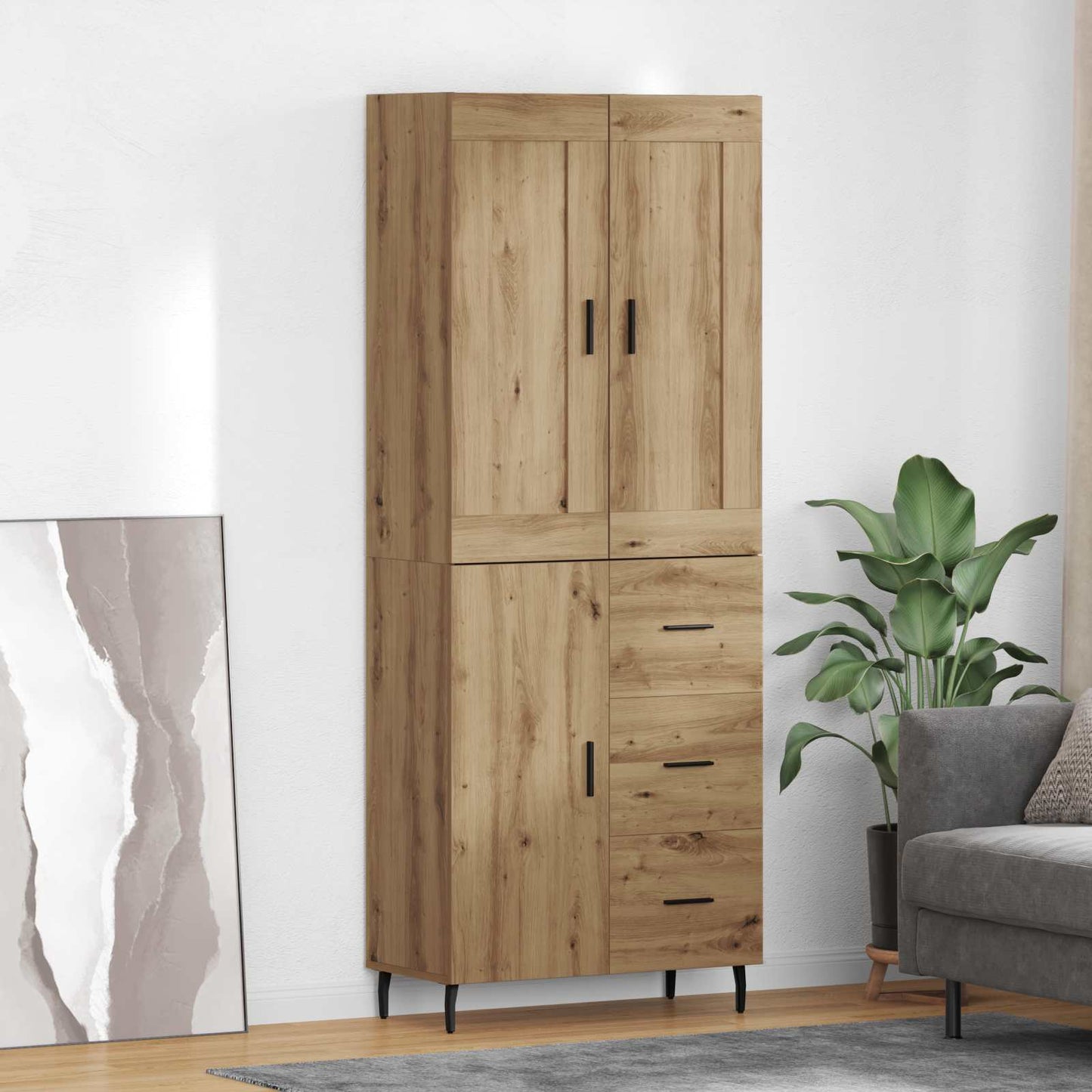 Highboard 2 Pcs 69,5 X 34 X 180 Cm Holzwerkstoff