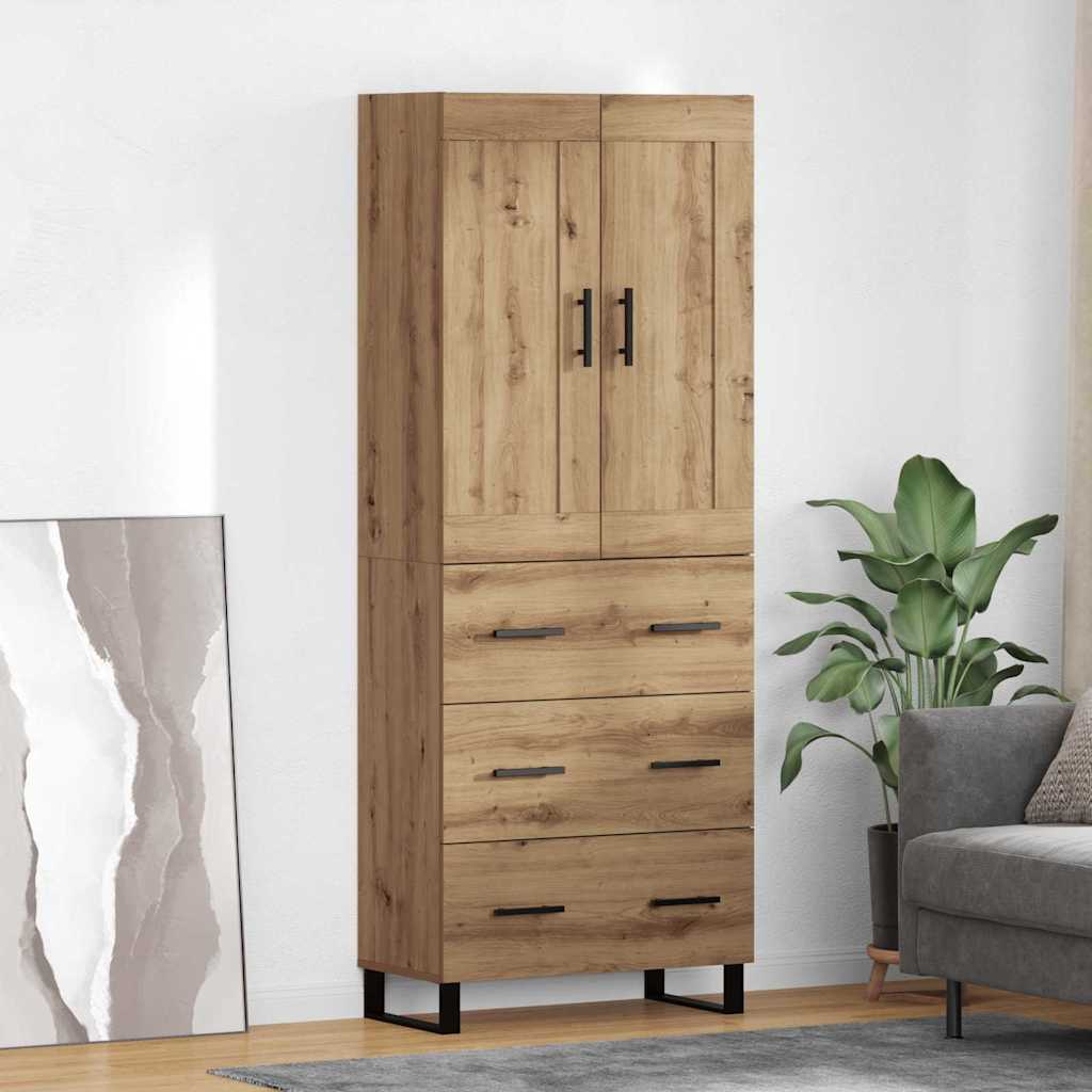 Highboard Sonoma-Eiche 69,5X34X180 Cm Holzwerkstoff