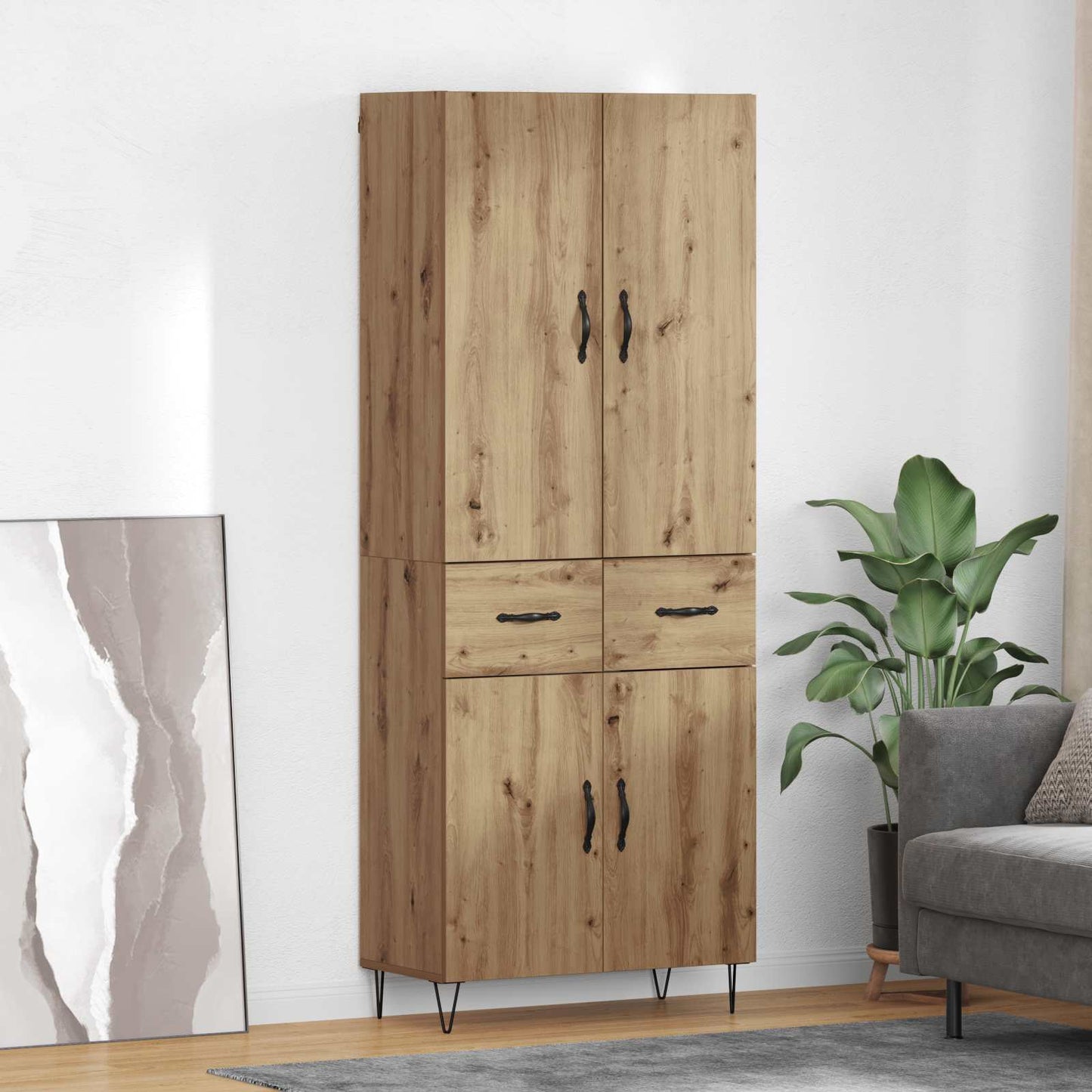 Highboard 69,5X34X180 Cm Holzwerkstoff