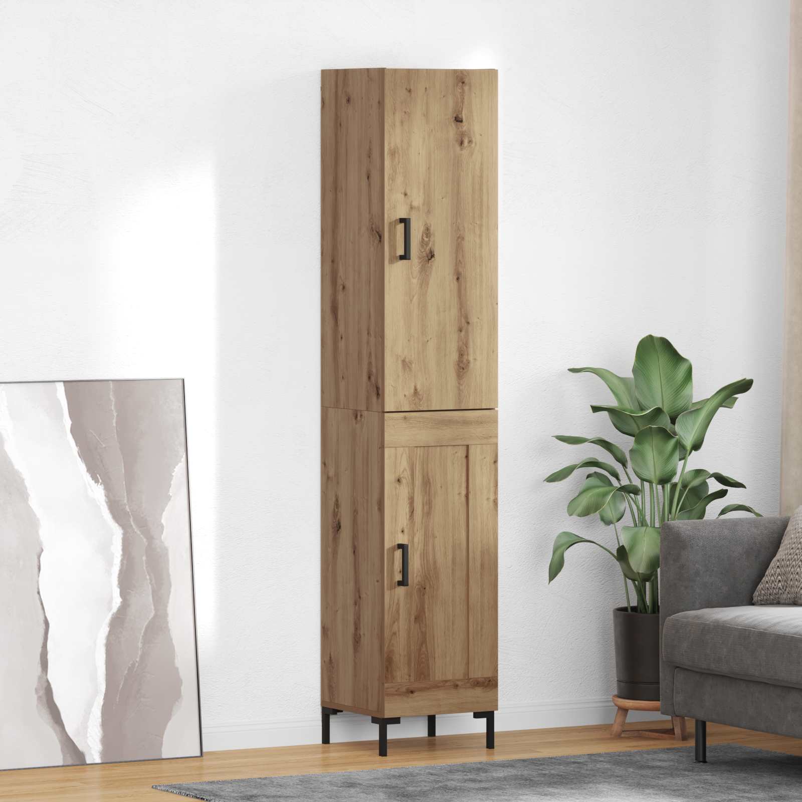 Highboard 34,5X34X180 Cm Holzwerkstoff