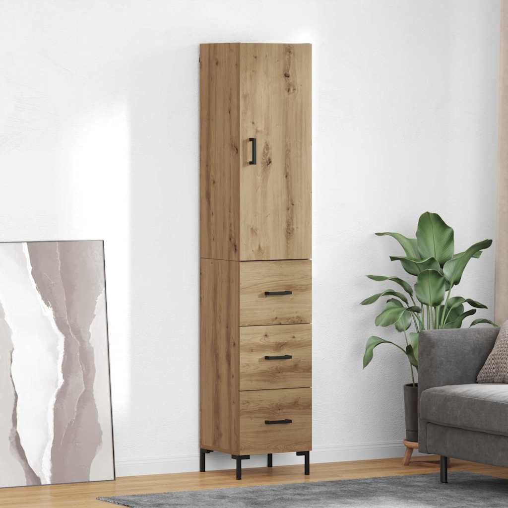 Highboard 34,5X34X180 Cm Holzwerkstoff