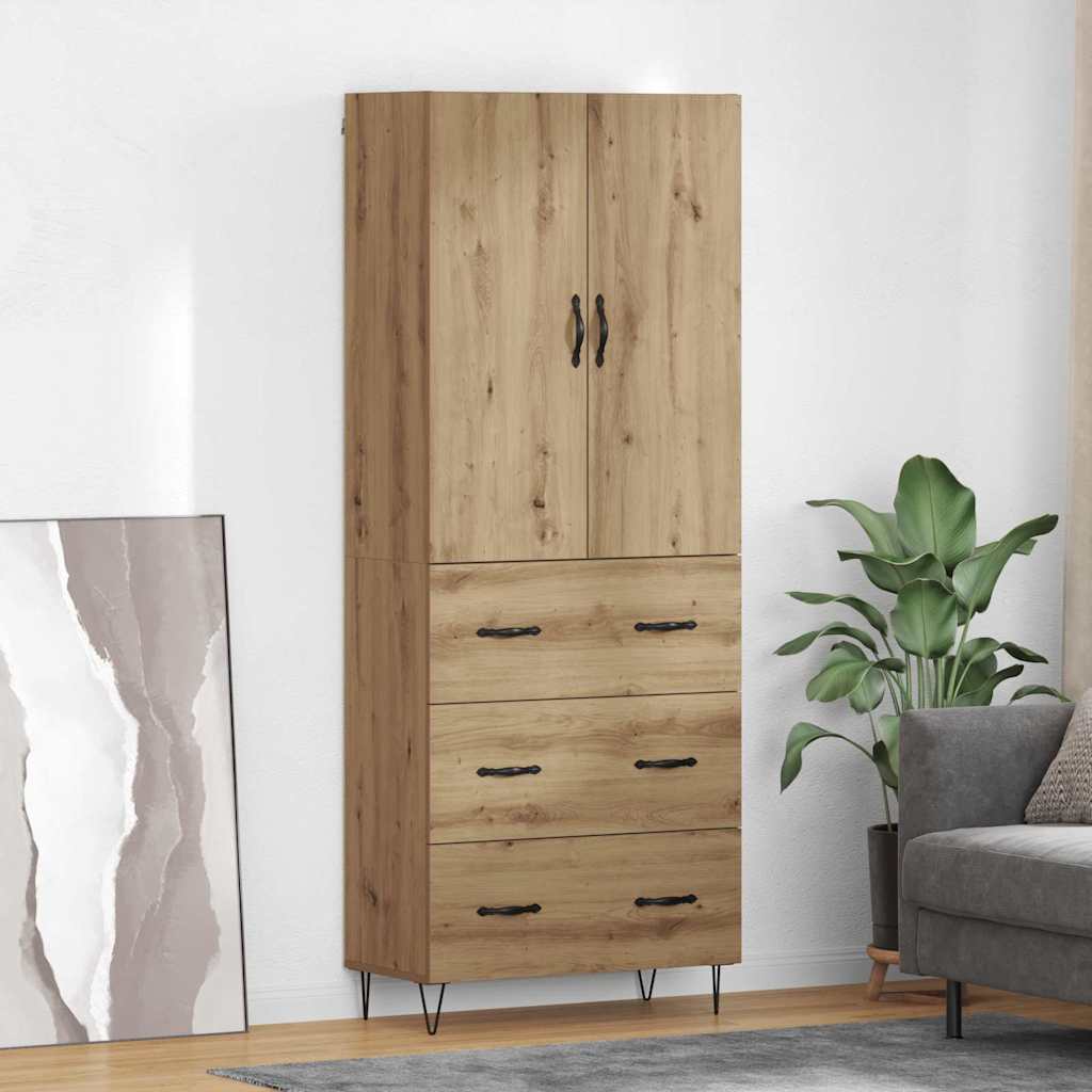 Highboard 69,5X34X180 Cm Holzwerkstoff