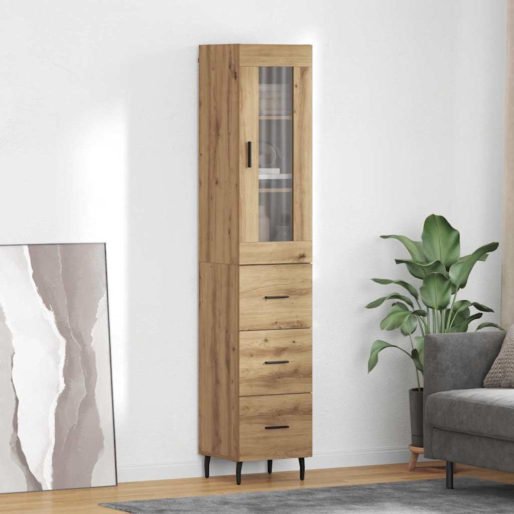 Highboard 34,5X34X180 Cm Holzwerkstoff