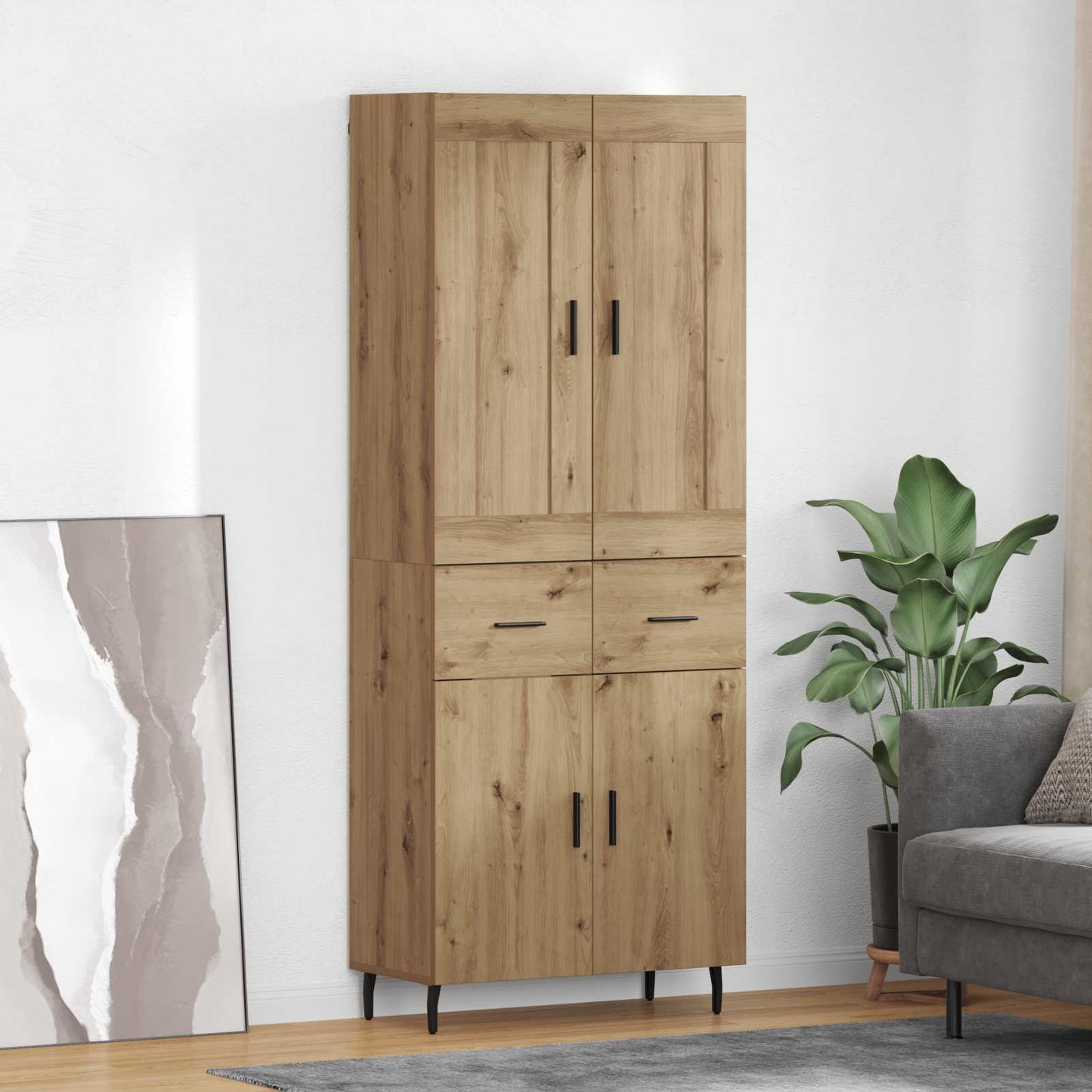 Highboard 2 Pcs 69,5 X 34 X 180 Cm Holzwerkstoff
