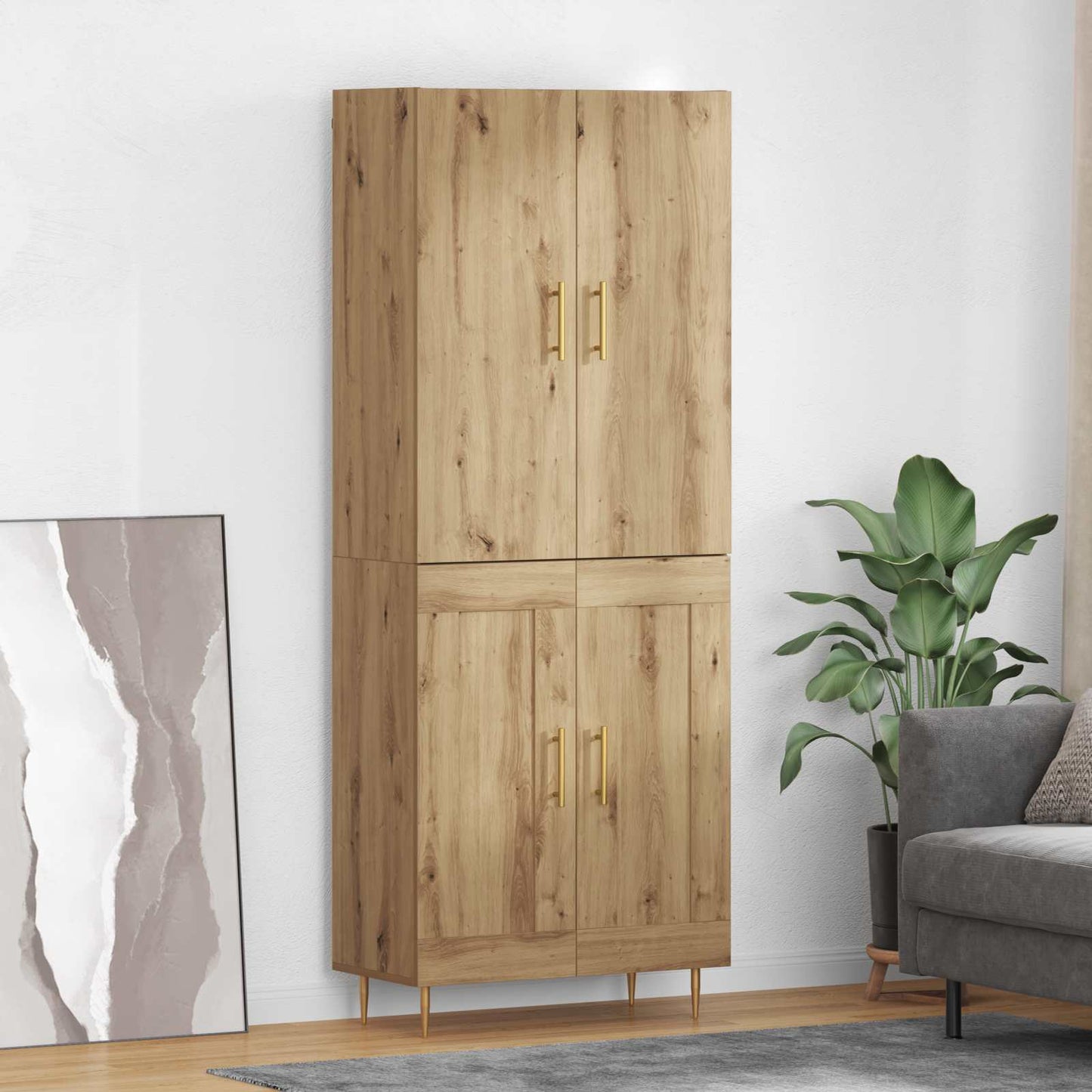 Highboard 69,5X34X180 Cm Holzwerkstoff