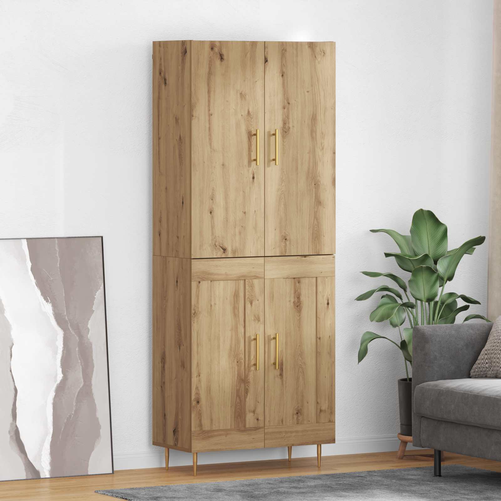 Highboard 69,5X34X180 Cm Holzwerkstoff
