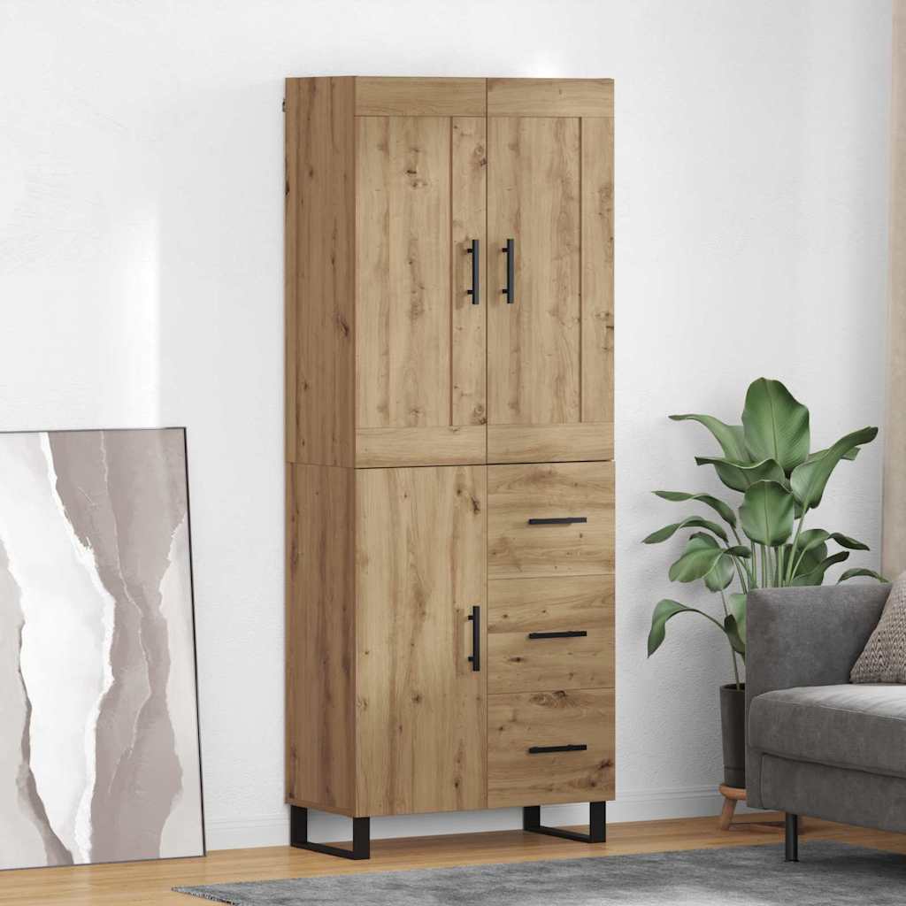 Highboard Sonoma-Eiche 69,5X34X180 Cm Holzwerkstoff