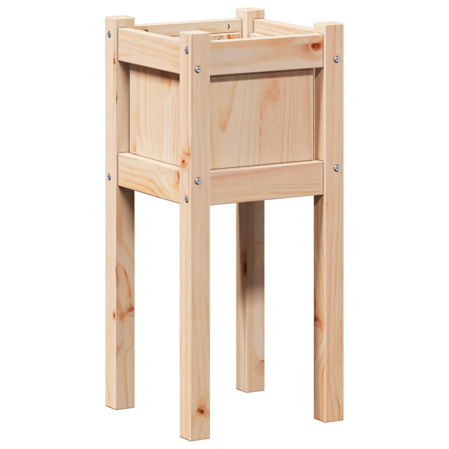 Garten-Pflanzgefäß Natur 31 X 31 X 70 Cm Massives Kiefernholz