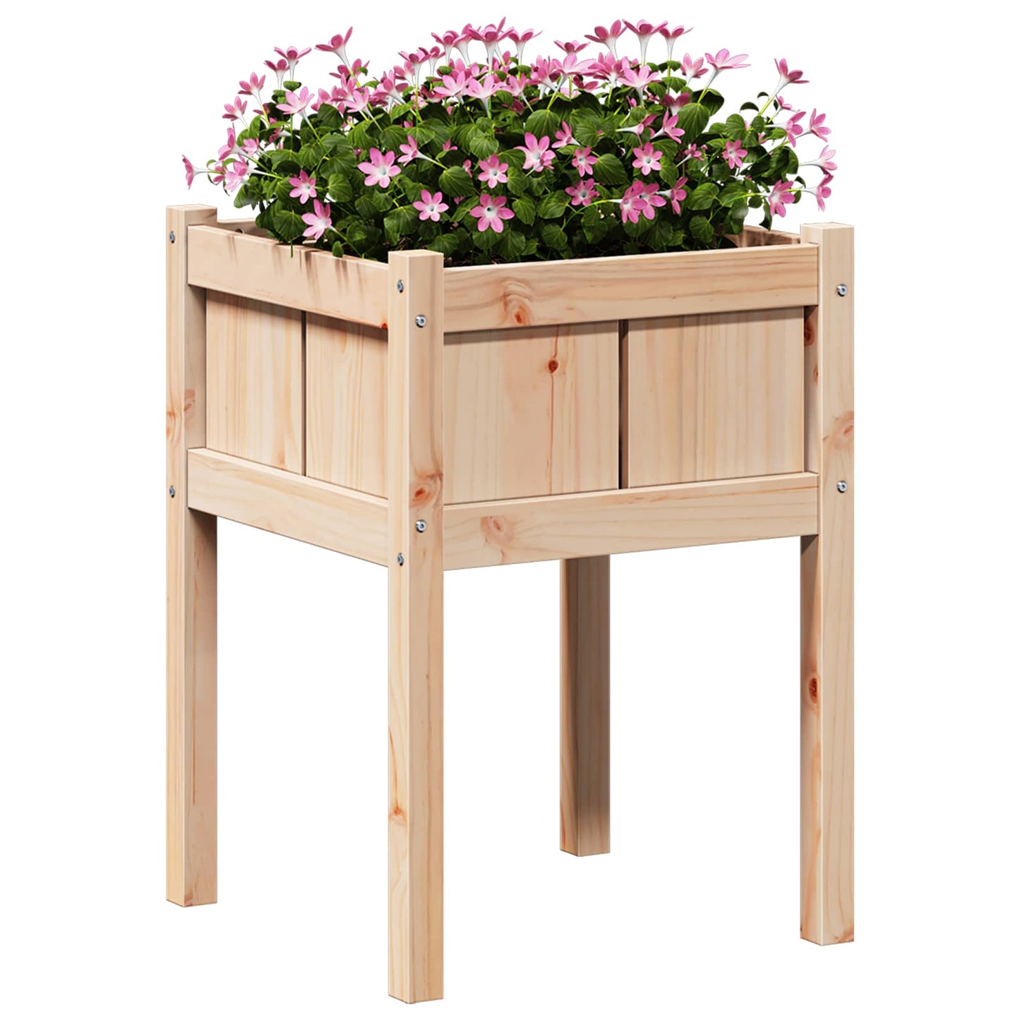 Garten-Pflanzgefäß Natur 50 X 50 X 70 Cm Massives Kiefernholz