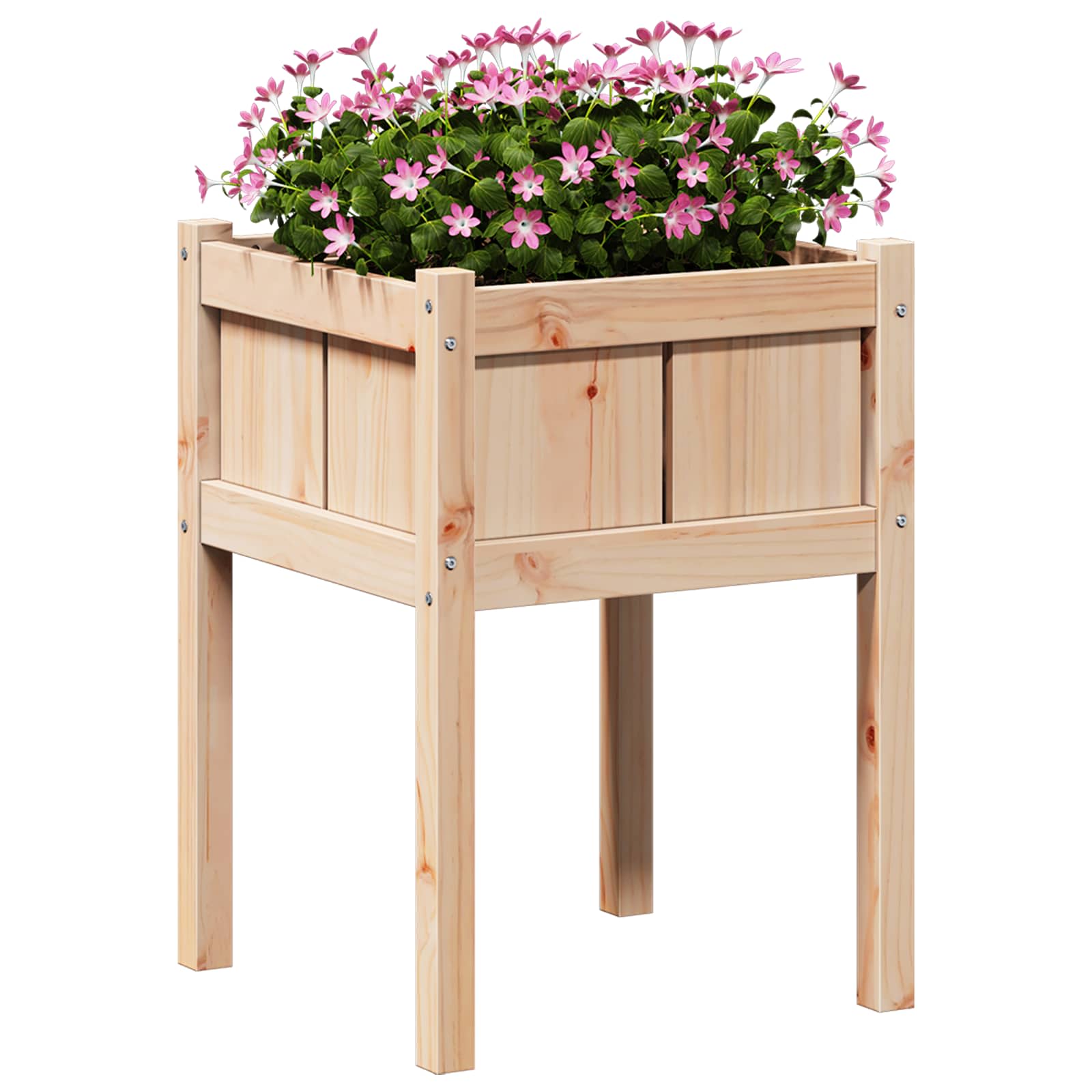 Garten-Pflanzgefäß Natur 50 X 50 X 70 Cm Massives Kiefernholz