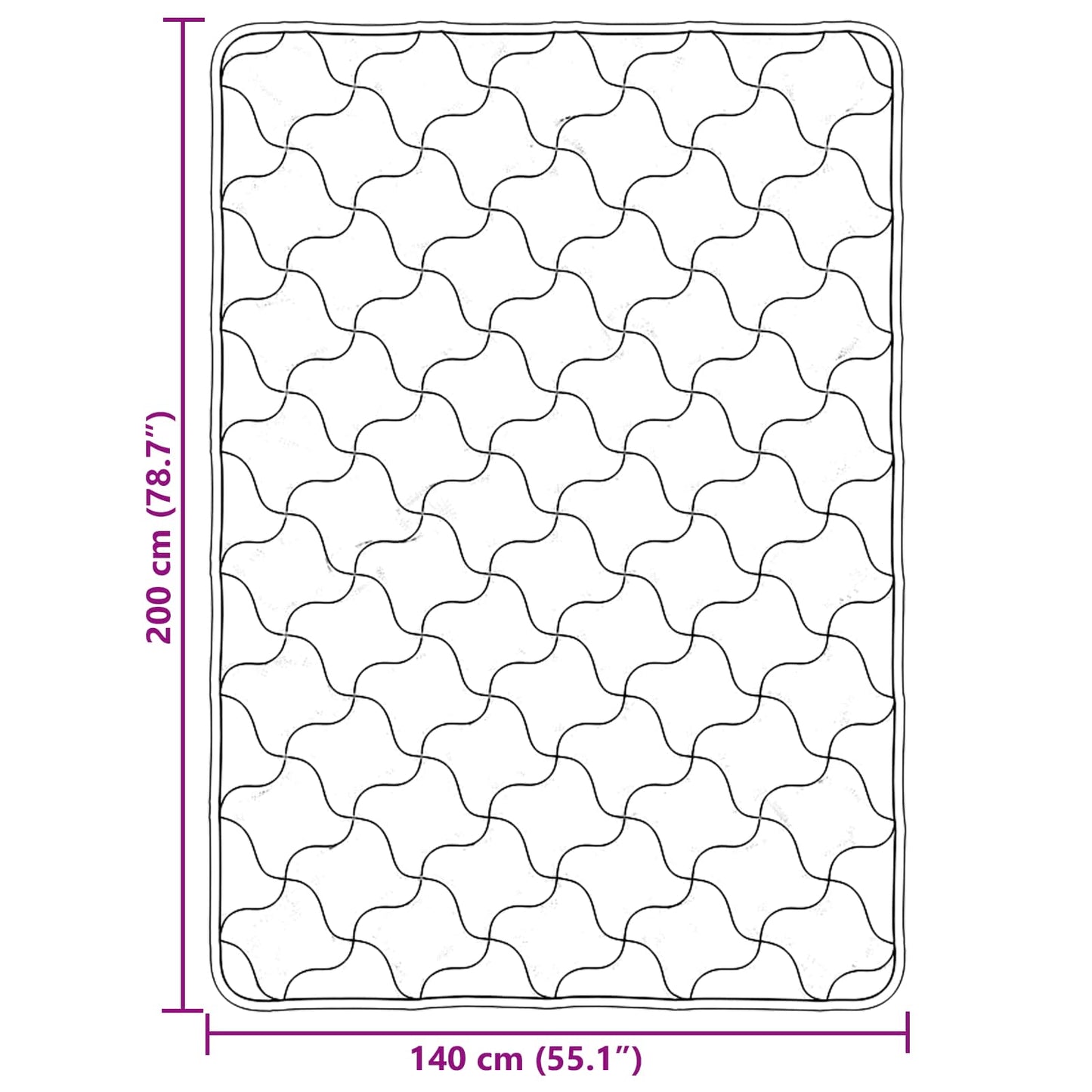 Ganzjahresbettdecke Gepolstert 140 X 220 Cm