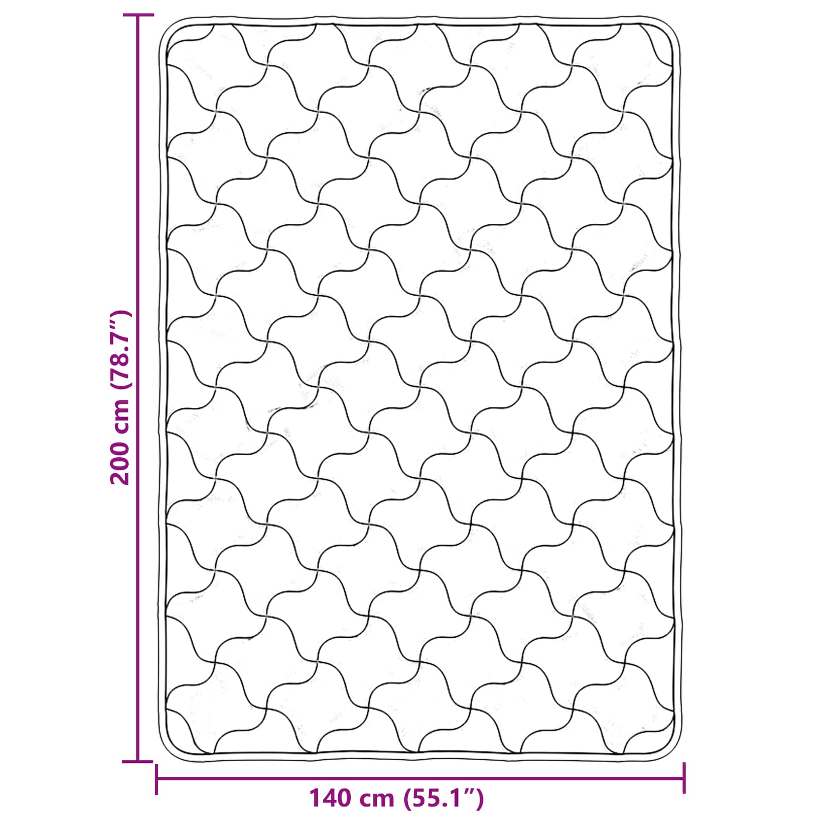 Ganzjahresbettdecke Gepolstert 140 X 220 Cm