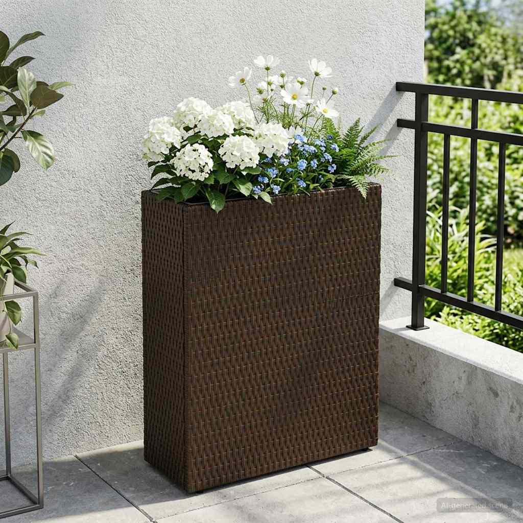 Hoher Pflanzkübel 55 X 22 X 70 Cm Poly-Rattan