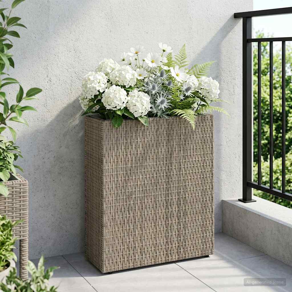 Hoher Pflanzkübel 55 X 22 X 70 Cm Poly-Rattan
