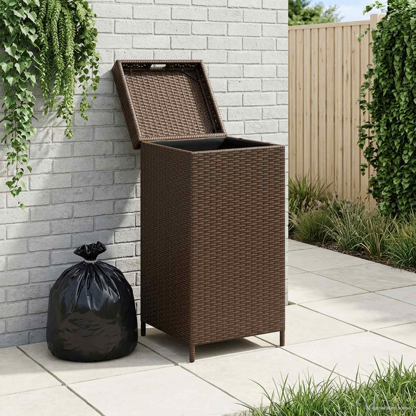 Außen-Mülltonne 40 X 40 X 80 Cm Poly-Rattan