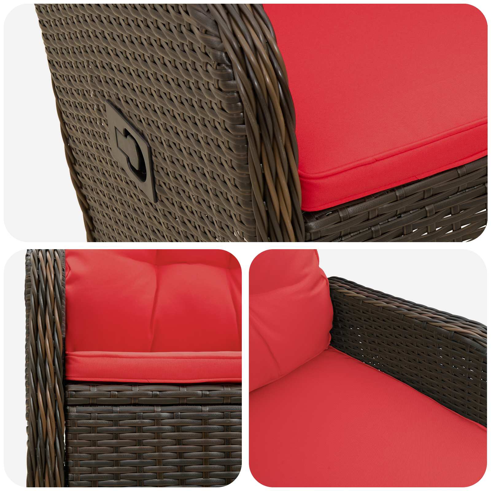 Verstellbarer Gartenstuhl Poly-Rattan