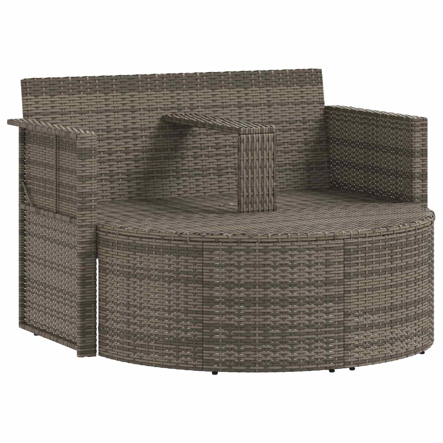 Garten-Sofa Mit Kissen 8 Pcs Und Marineblau Poly-Rattan