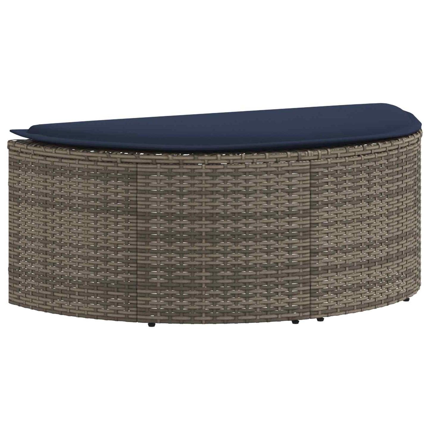 Garten-Sofa Mit Kissen 8 Pcs Und Marineblau Poly-Rattan