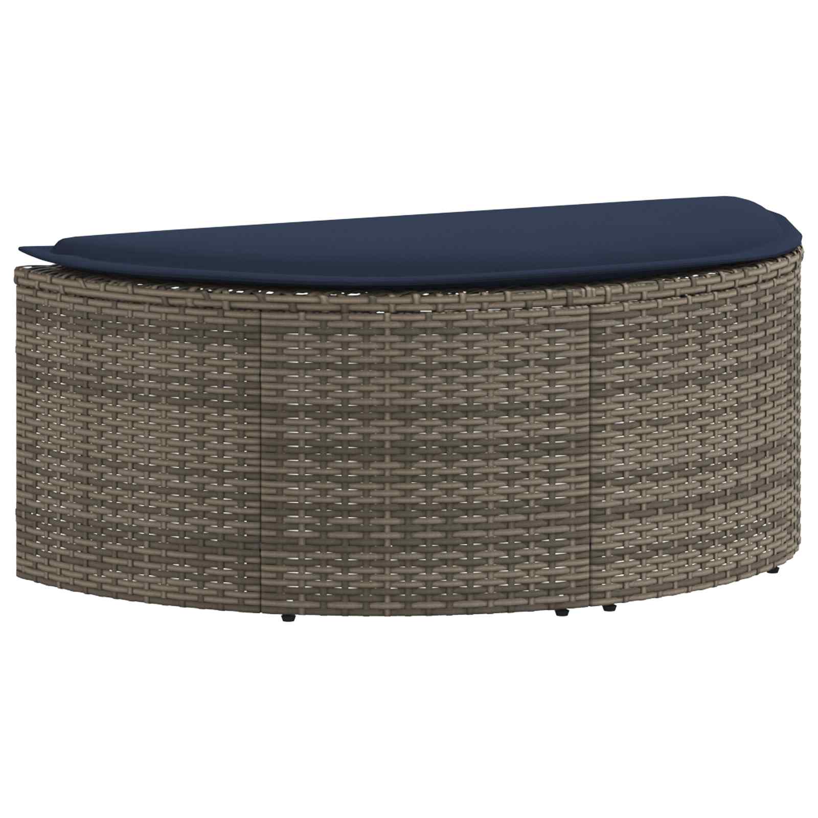 Garten-Sofa Mit Kissen 8 Pcs Und Marineblau Poly-Rattan