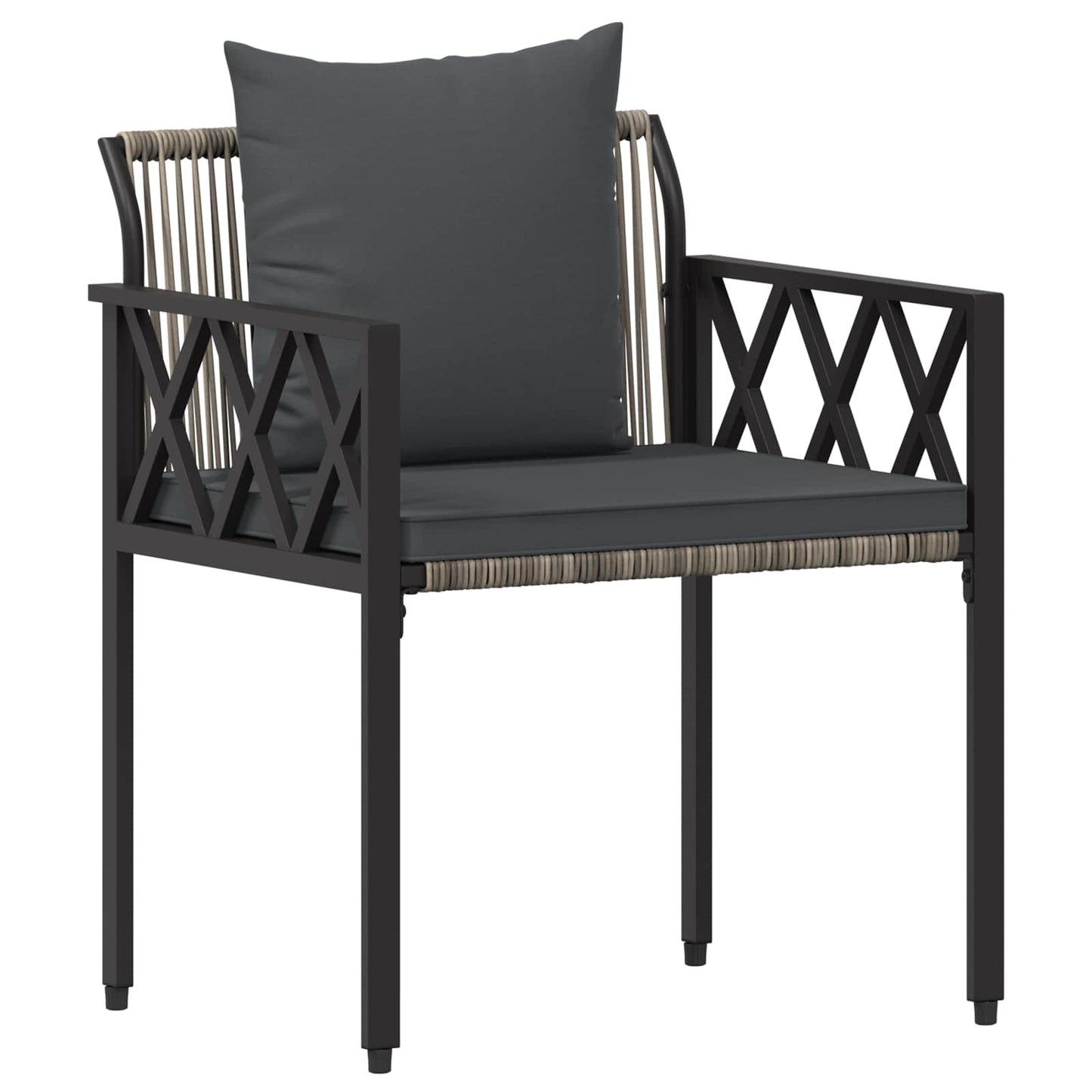 Gartenmöbel-Set 4 Pcs Grau Und Dunkelgrau Poly-Rattan