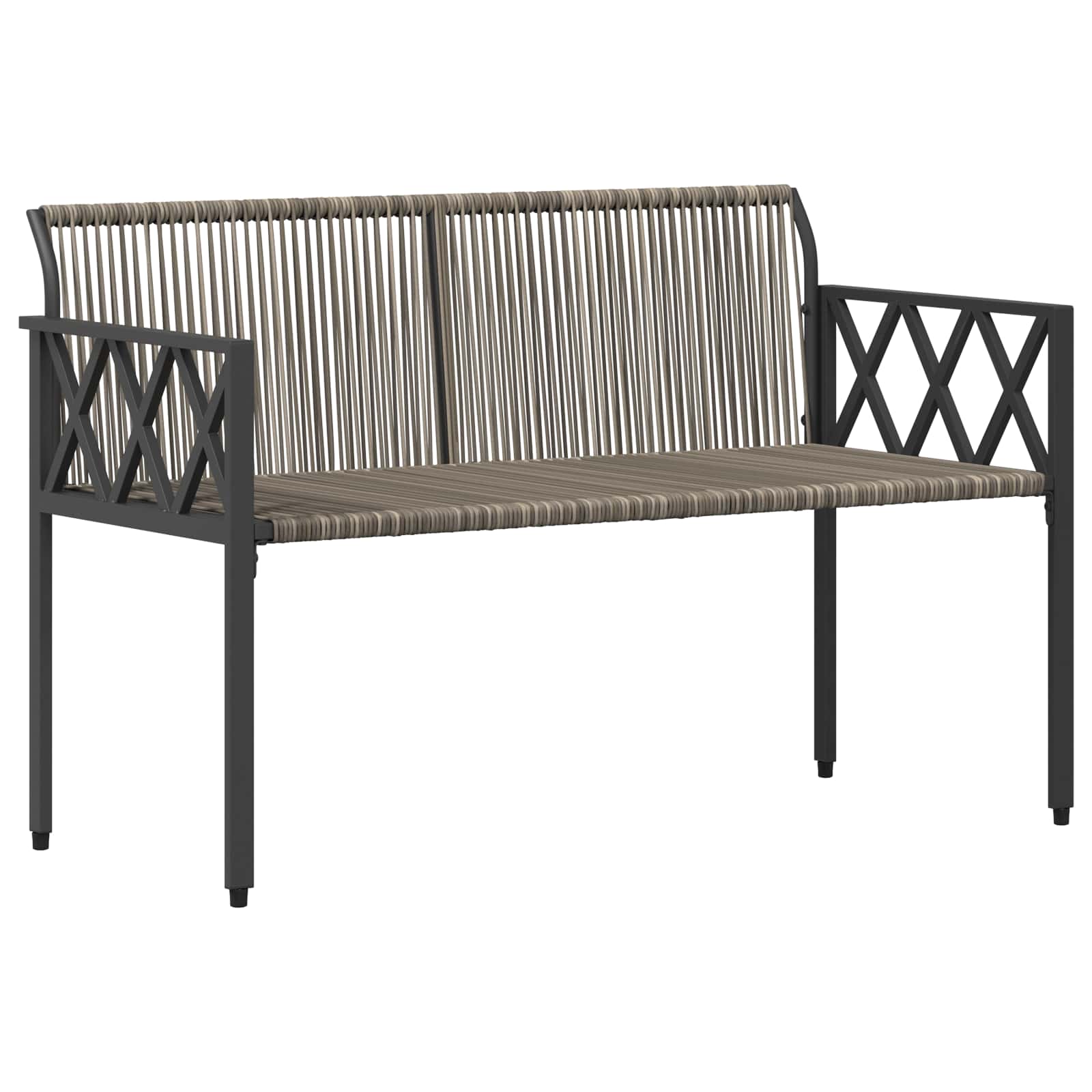 Gartenmöbel-Set 4 Pcs Grau Und Marineblau Poly-Rattan