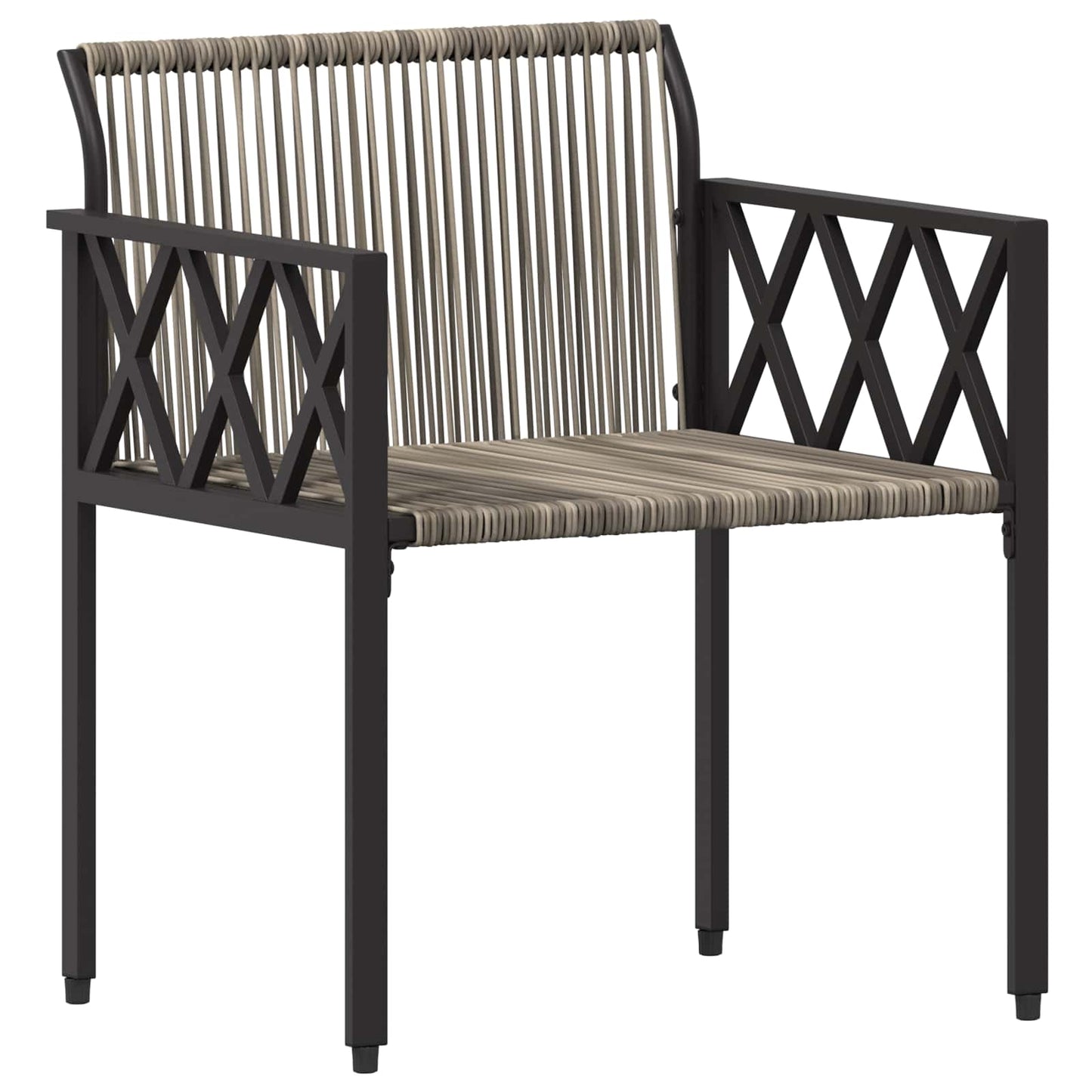 Gartenmöbel-Set 3 Pcs Grau Und Dunkelgrau Poly-Rattan