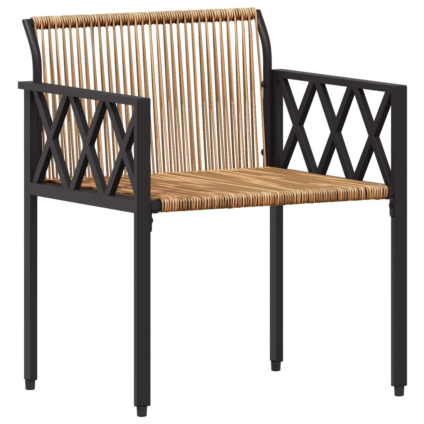 Gartenmöbel-Set 3 Pcs Braun Und Creme Weiß Poly-Rattan