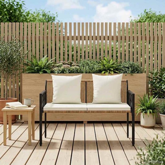 Bänke Für Outdoor 2 -Seater 116 X 56 X 75 Cm Poly-Rattan