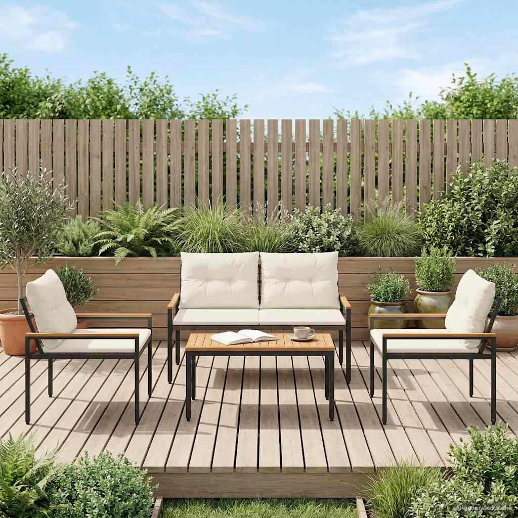 Gartenmöbel-Set 4 Pcs Poly-Rattan
