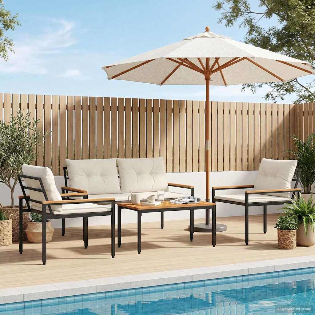 Gartenmöbel-Set 4 Pcs Poly-Rattan