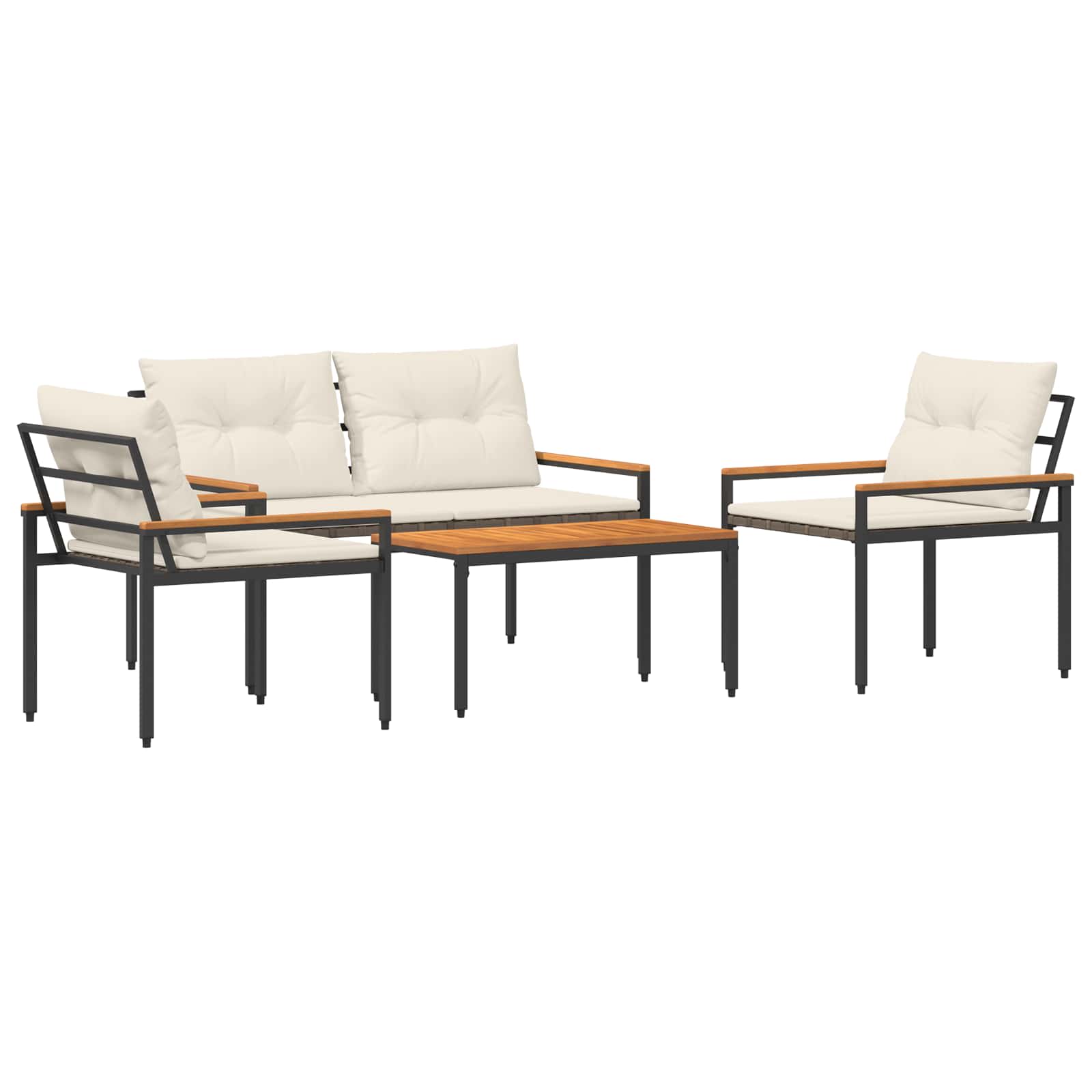 Gartenmöbel-Set 4 Pcs Poly-Rattan