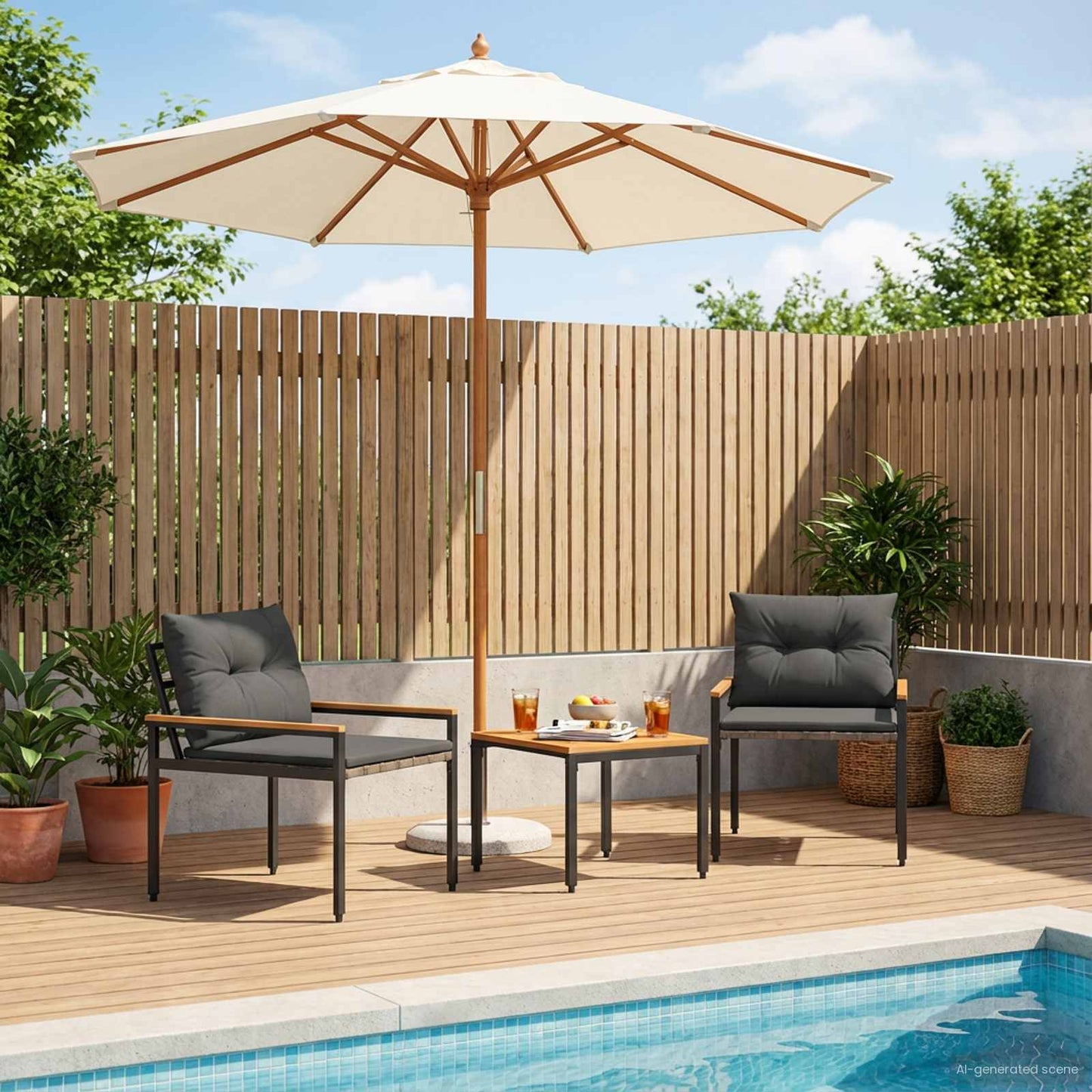 Gartenmöbel-Set 4 Pcs Poly-Rattan