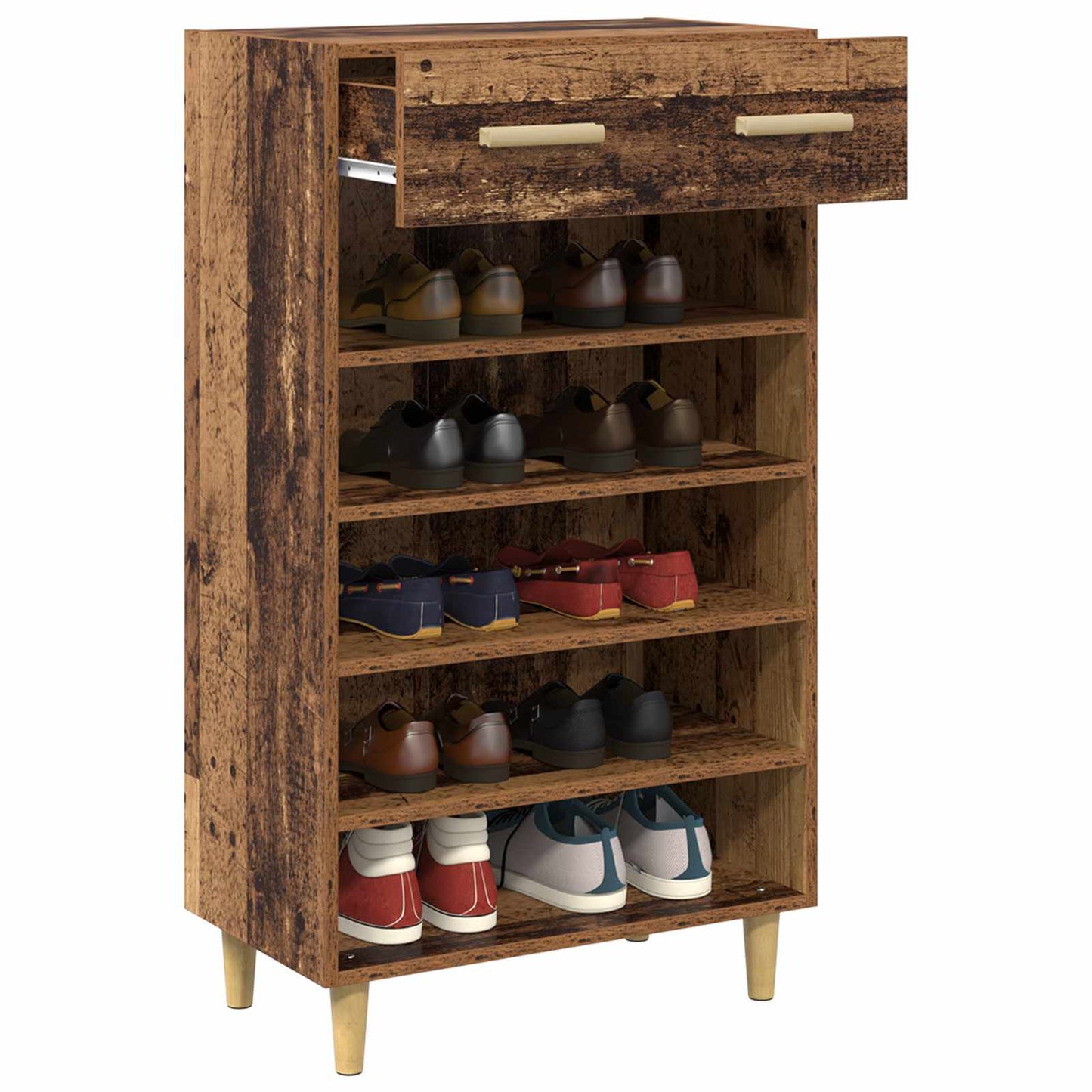 Schuhschrank Mit Regal 60 X 35 X 105 Cm Holzwerkstoff
